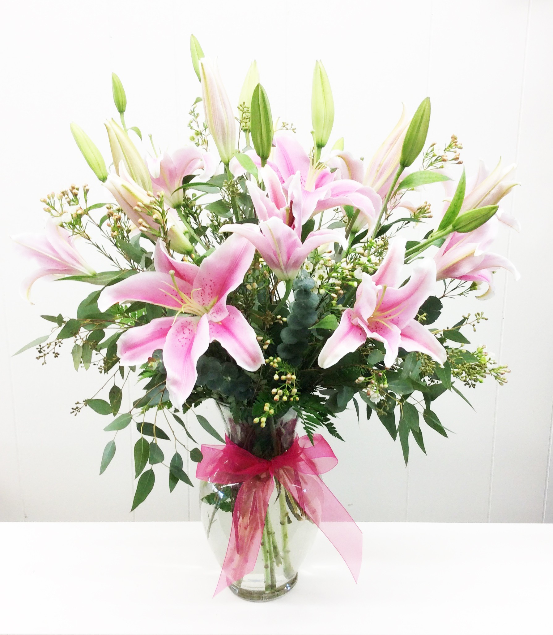 All Lily Arrangement (Lilies come in pink, white, or mixed) in ...