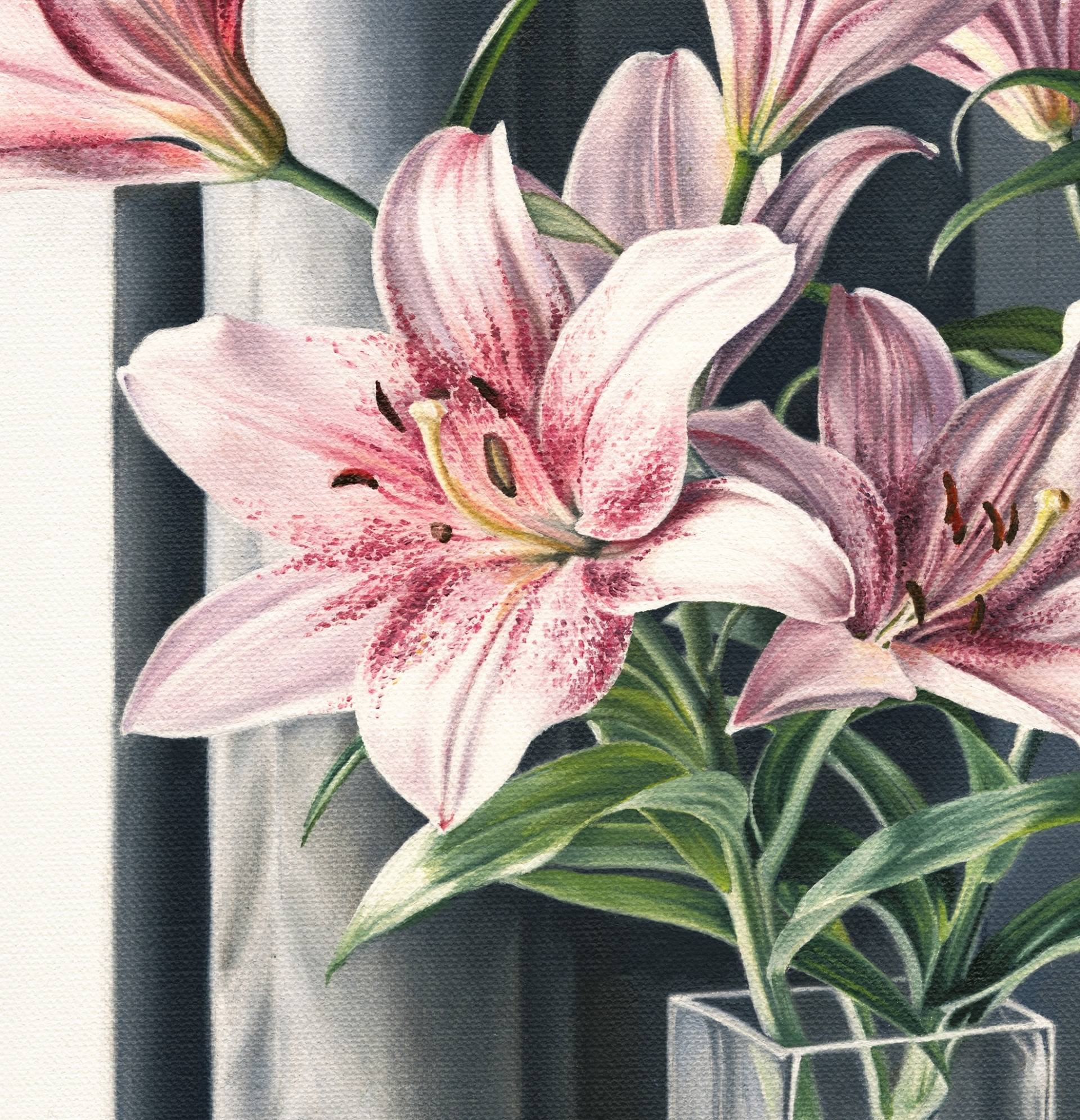 Saatchi Art: PINK LILIES Painting by Natalia Beccher