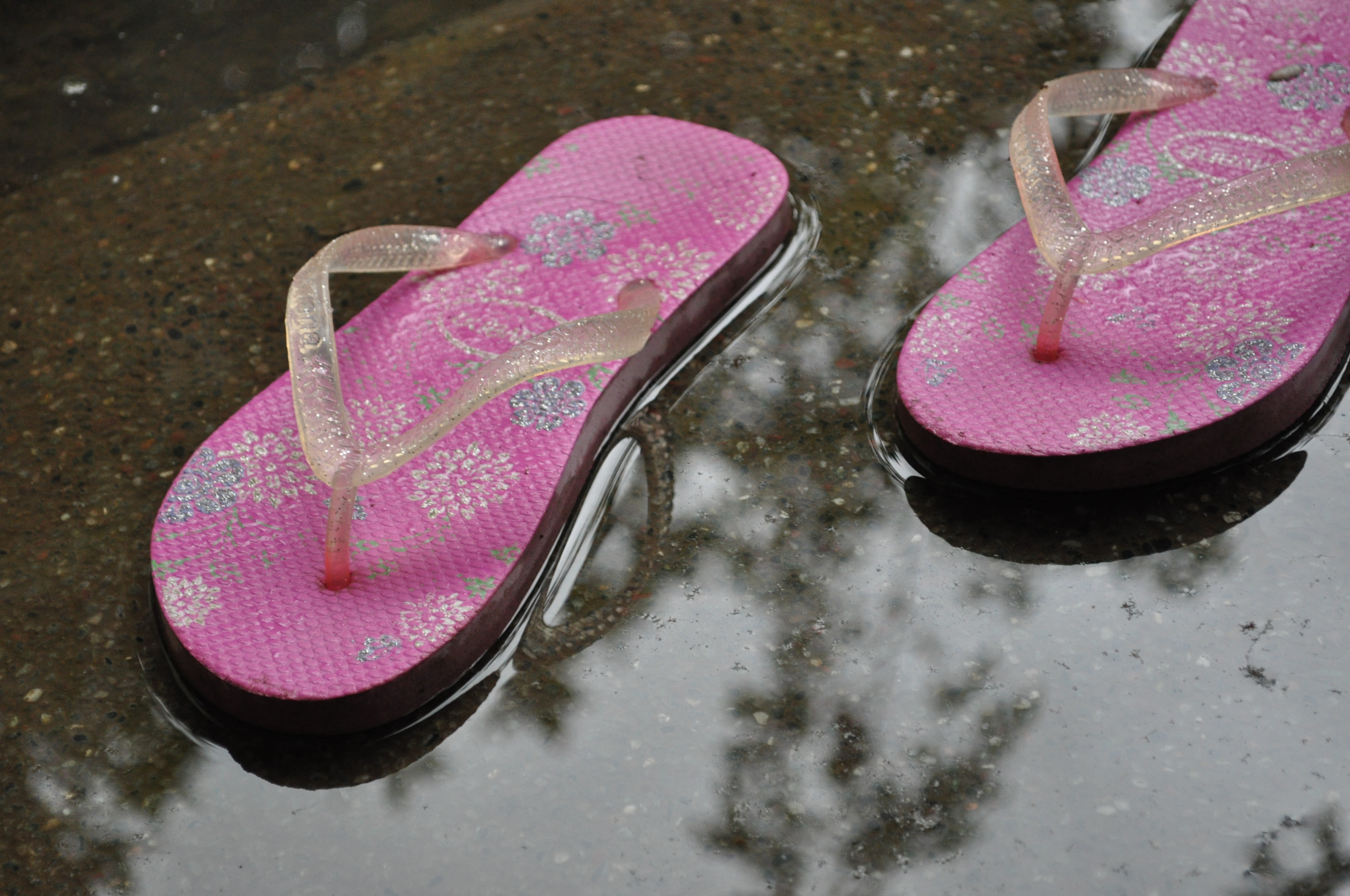 Pink rubber slippers photo