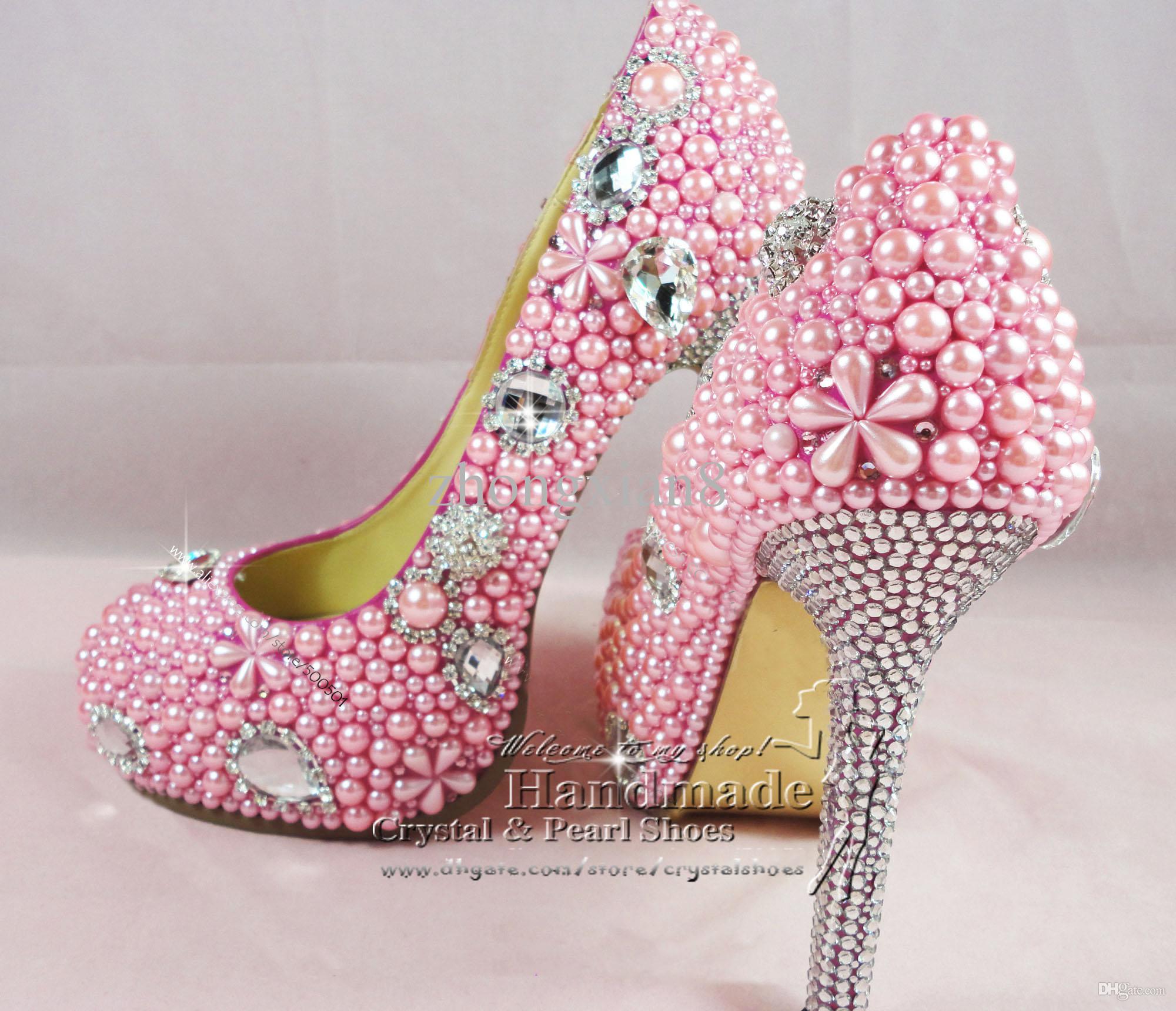 Pink Wedding Shoes Sexy Ladies Bridal High Heel Pink Shoes For ...