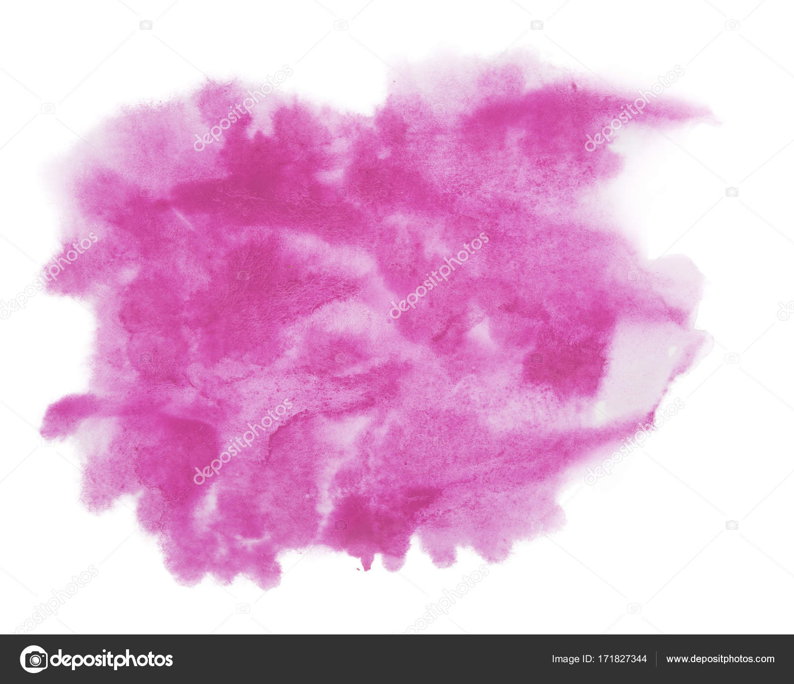 Color, red - pink splash watercolor hand painted isolated on white ...