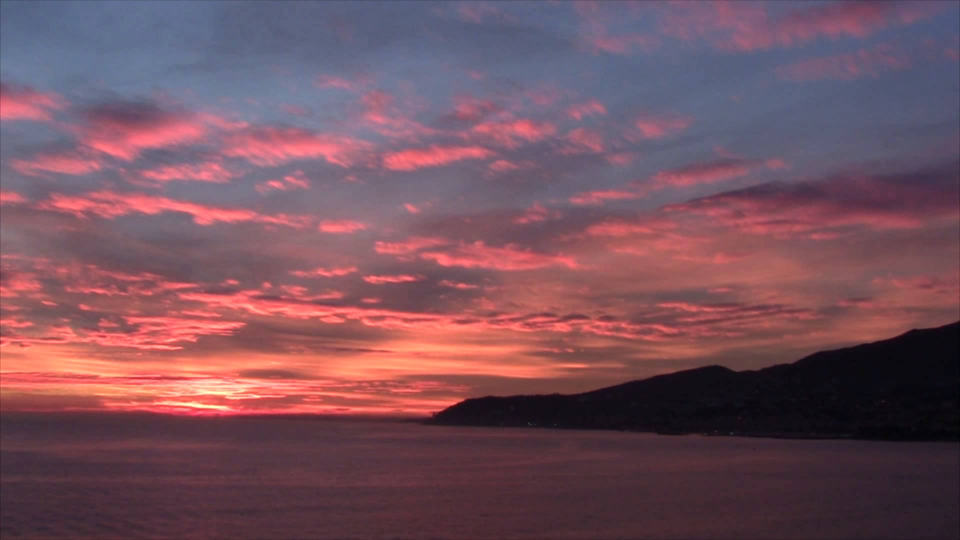Gorgeous Pink Sunset on Sanremo - STOCK FOOTAGE FULL HD - YouTube