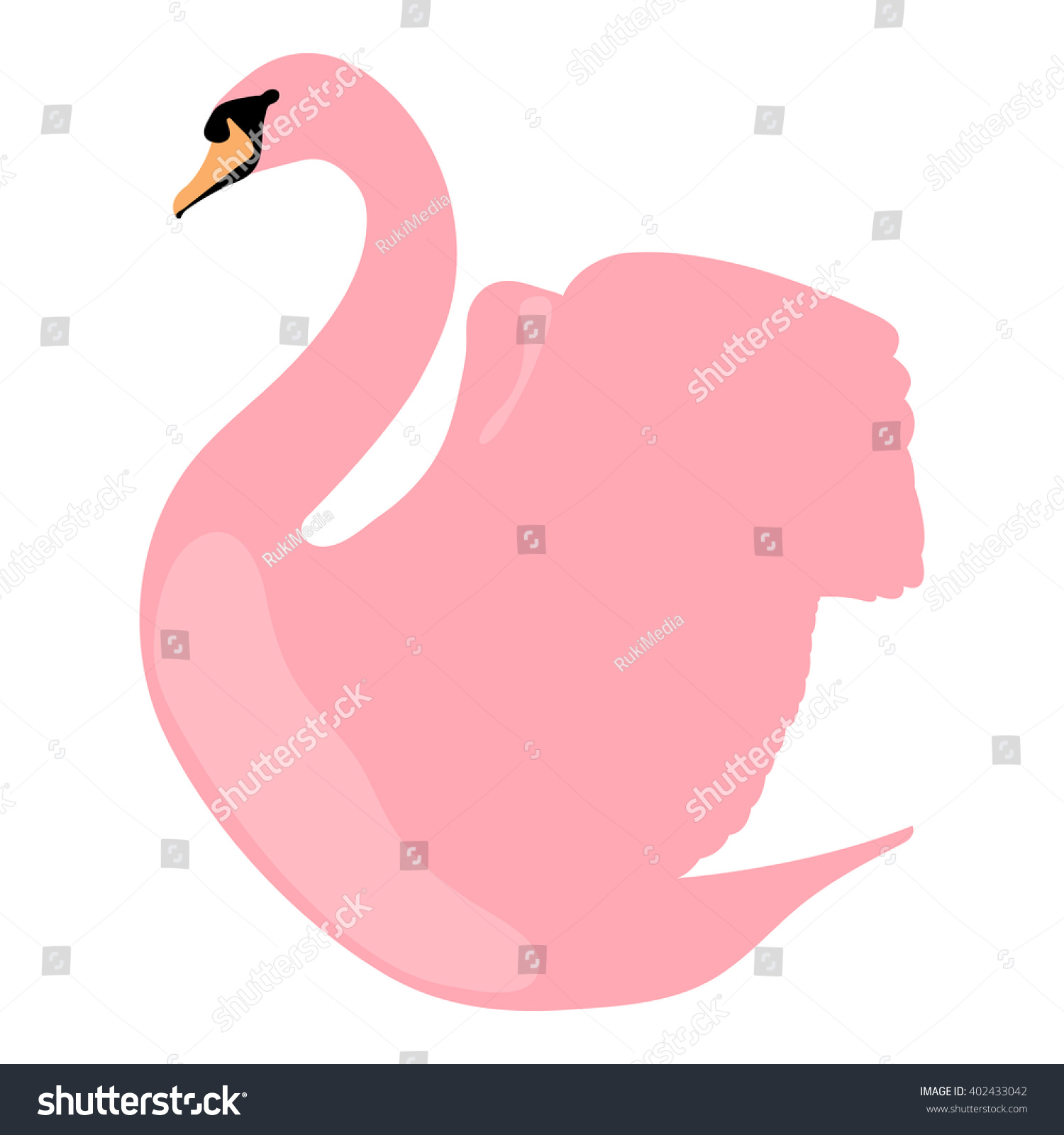 Isolated Pink Swan Open Wings Black Stock Vector (2018) 402433042 ...