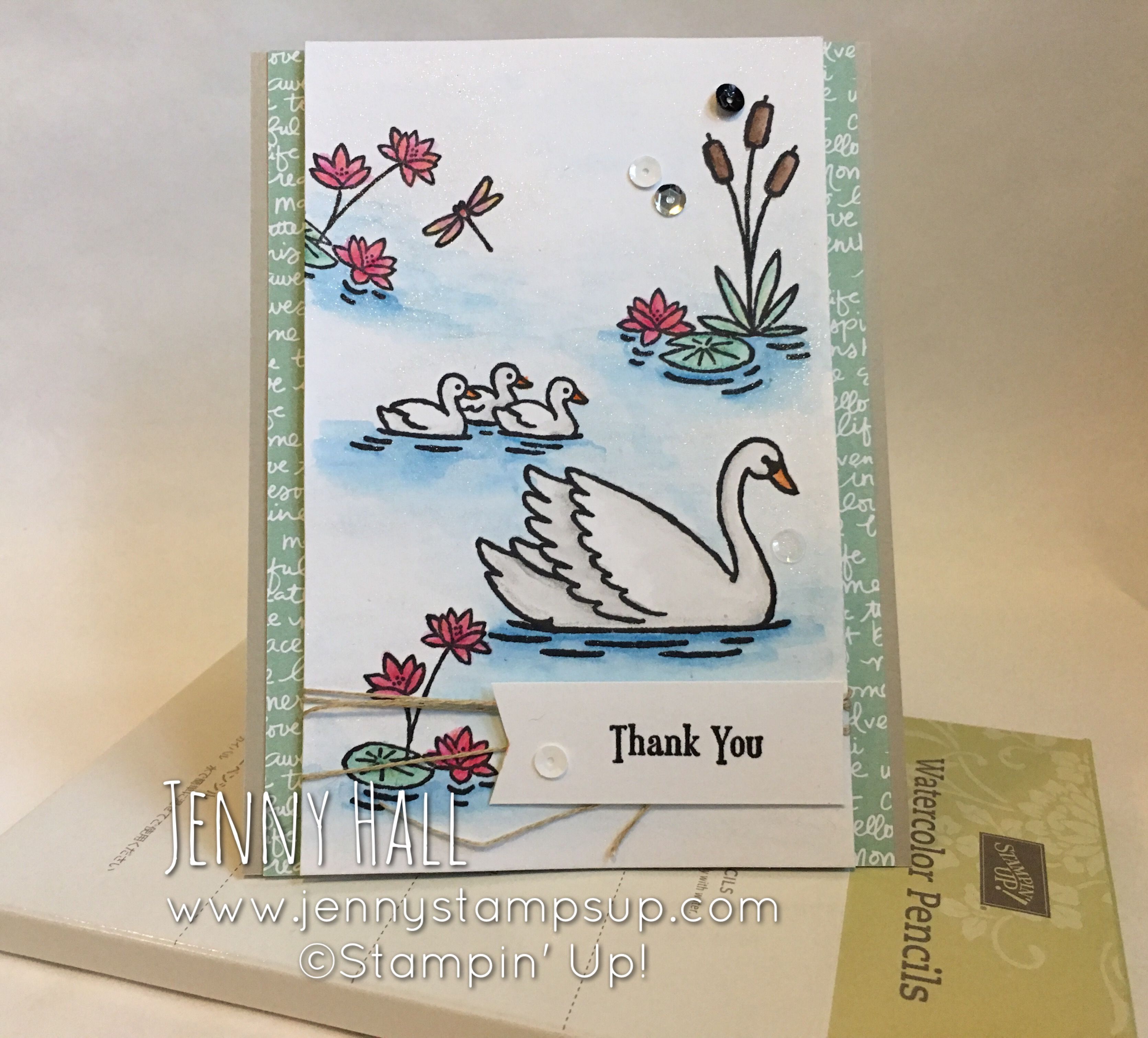Swan Lake stamps using Watercolor Pencils with video :: Jenny Hall ...