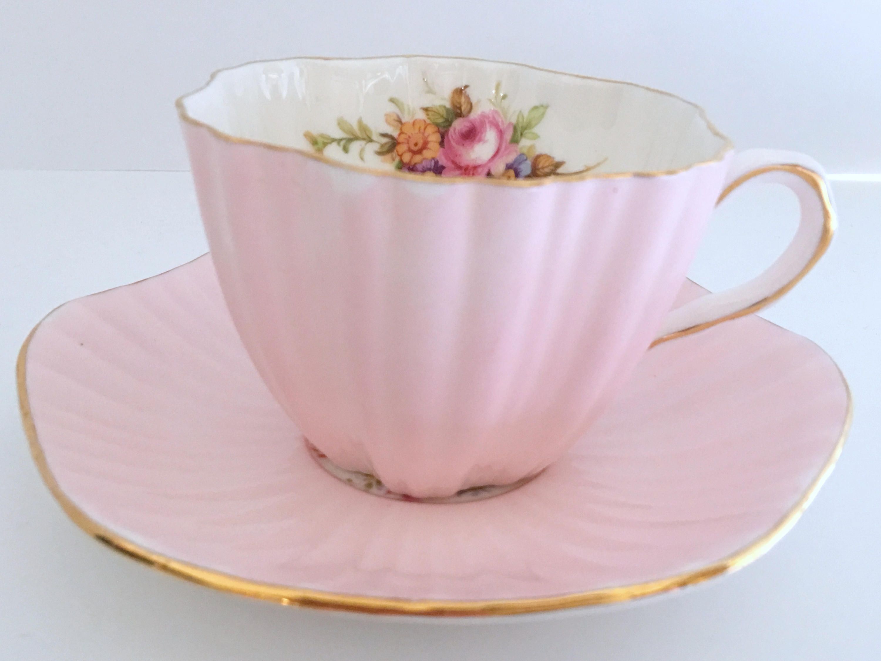 EB Foley Tea Cup and Saucer, Pink Tea Cups, Antique Teacups, English ...