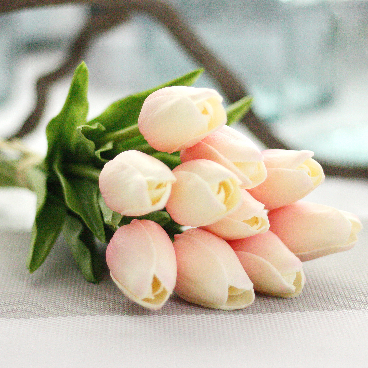 1 Bunch Artificial Flower Light Pink Tulip For Home Office Public ...