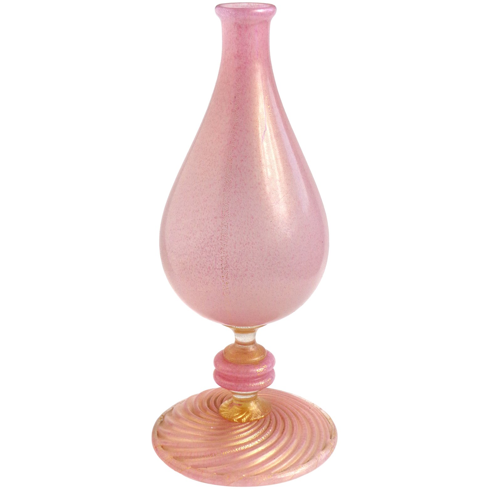 Barovier Toso Murano Pink Gold Italian Art Glass Specimen Flower ...