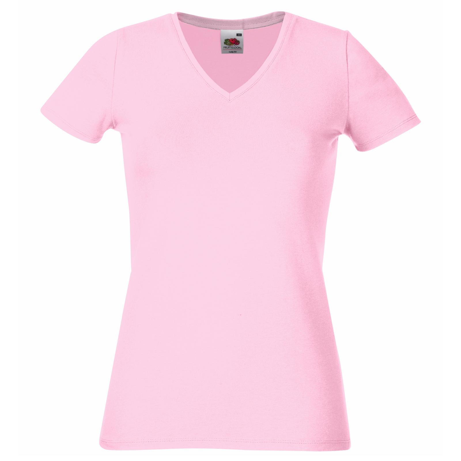 Fruit of The Loom Womens Lady Fit V Neck T Shirt Top 7 Colours Size ...