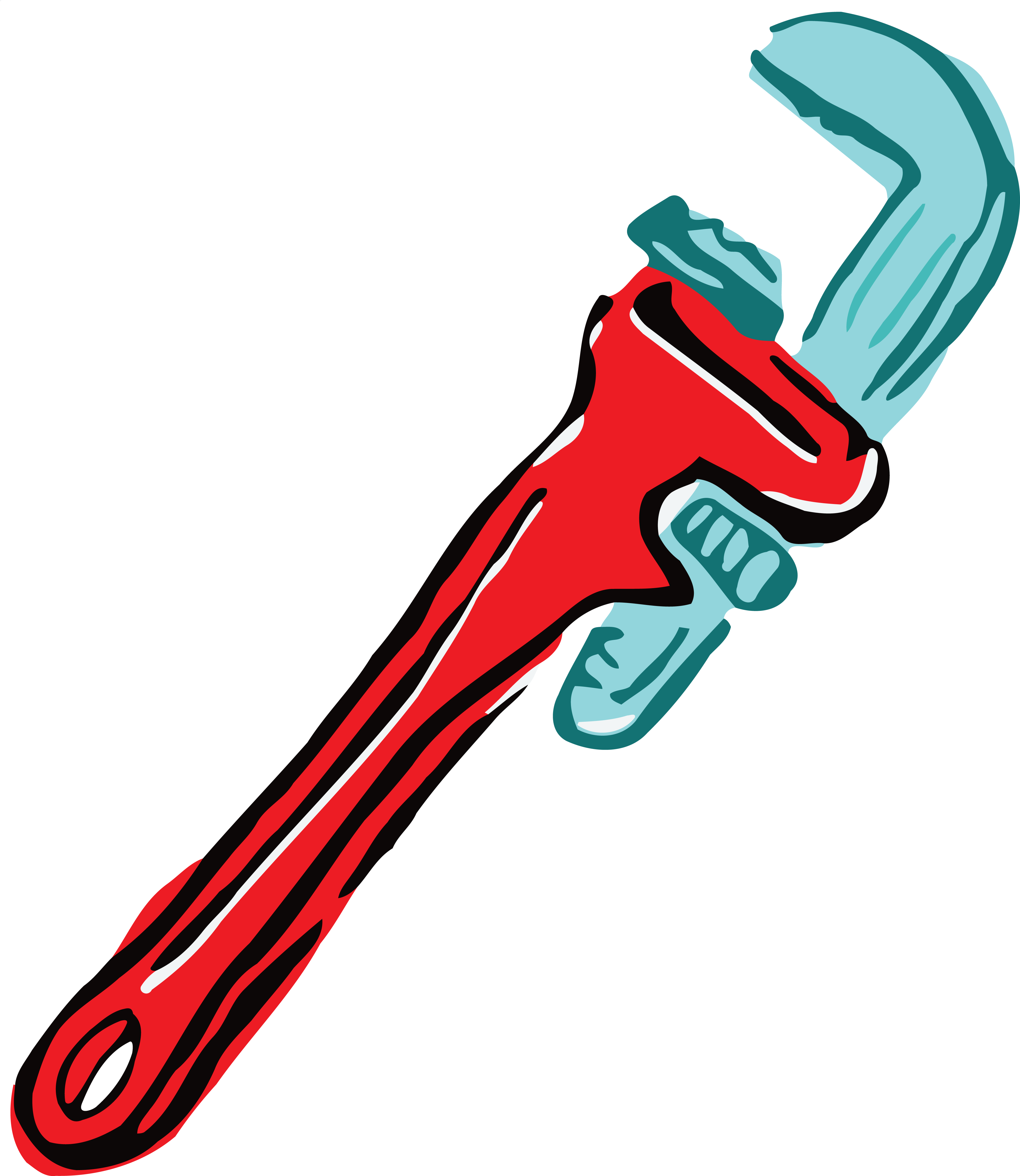 Free Clipart Of A pipe wrench