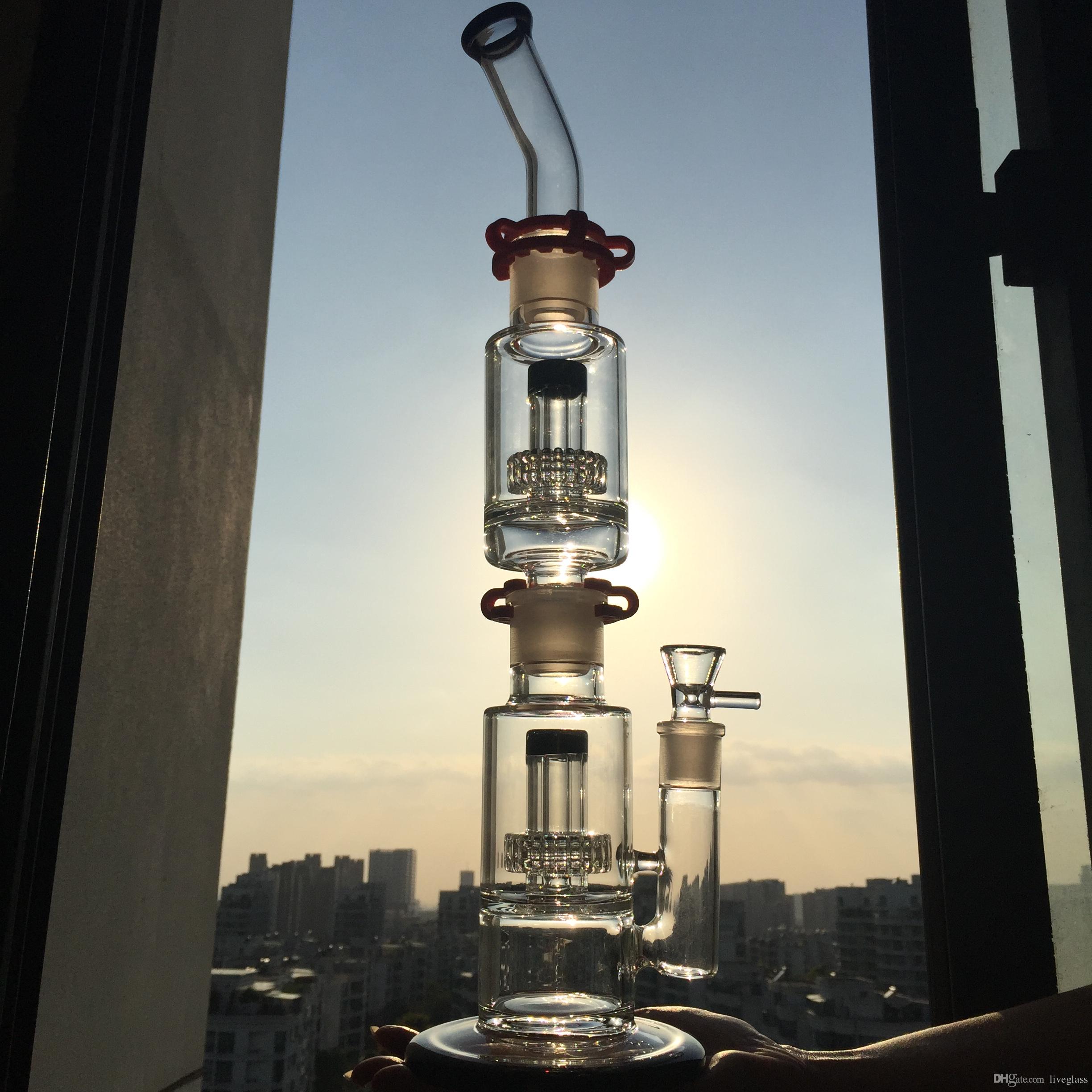 2018 No.Cs326 Big Glass Bongs Assemble Glass Pipes Large Recycler ...