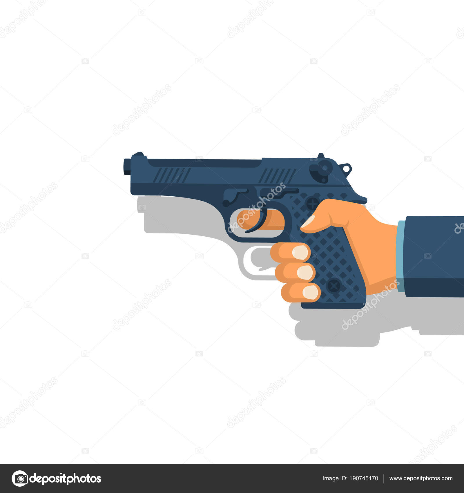 Pistol hold in hand man — Stock Vector © threecvet.gmail.com #190745170