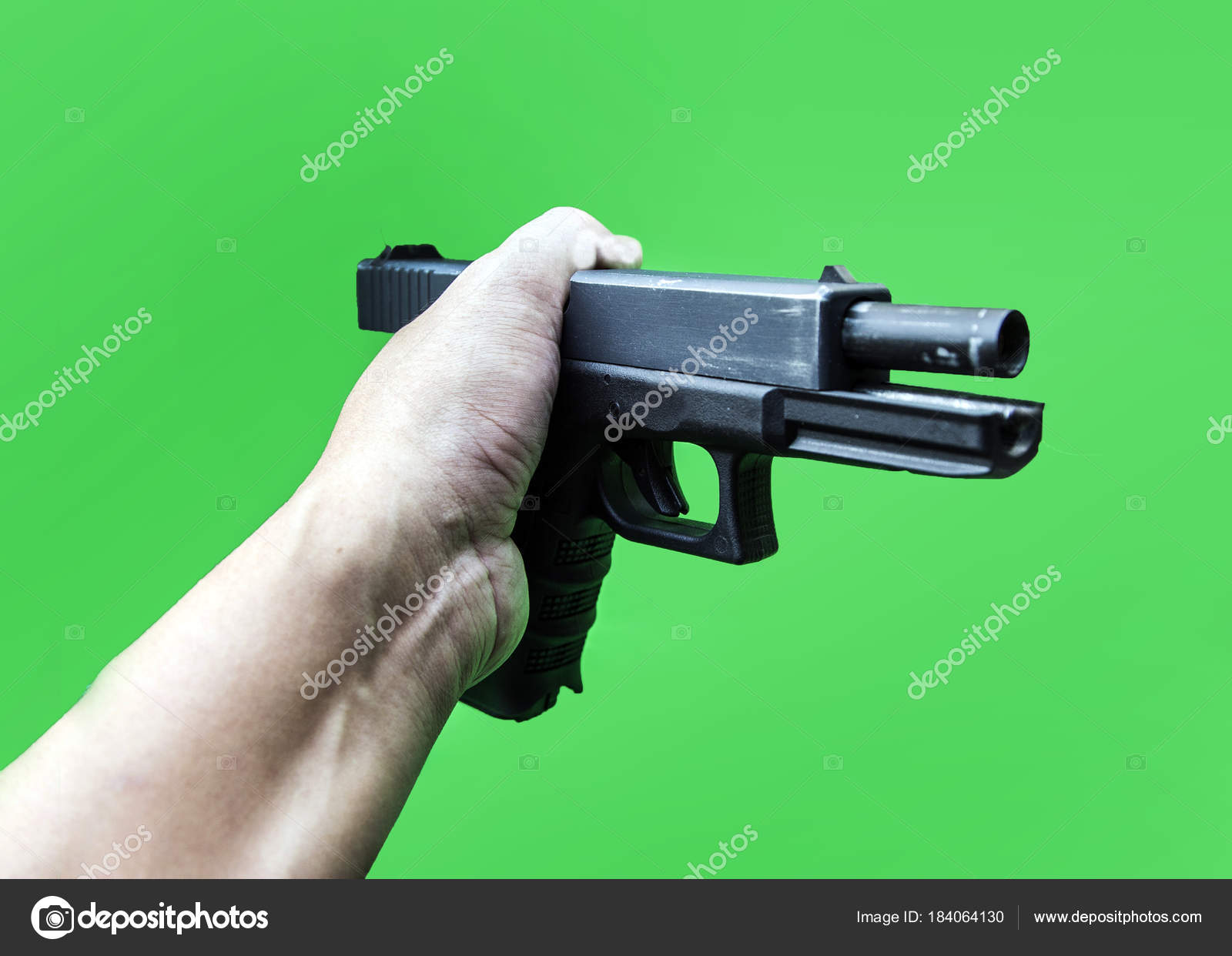 hand hold short gun to detect evidance — Stock Photo © yanukit ...