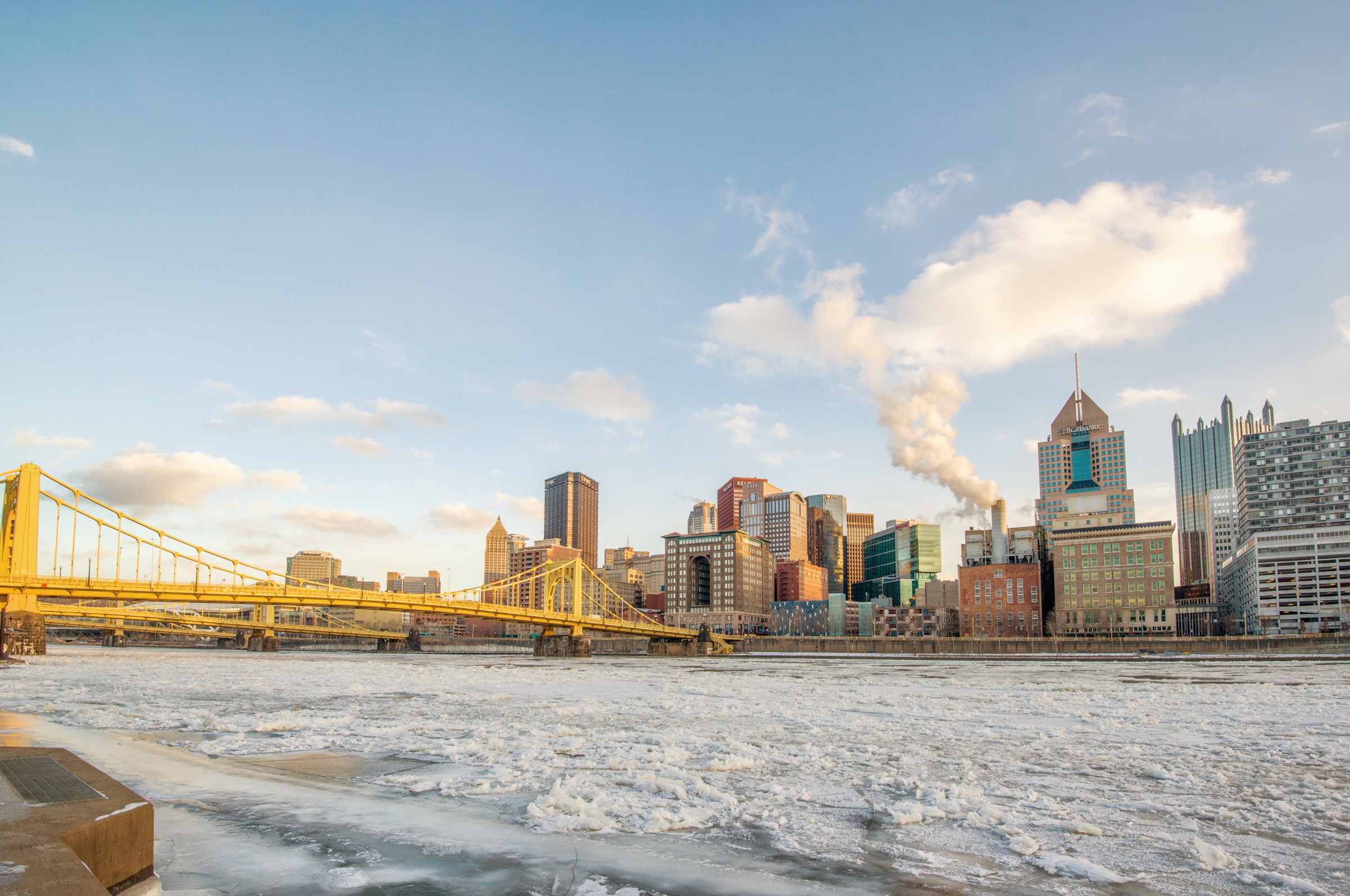 Pittsburgh winter skyline photo