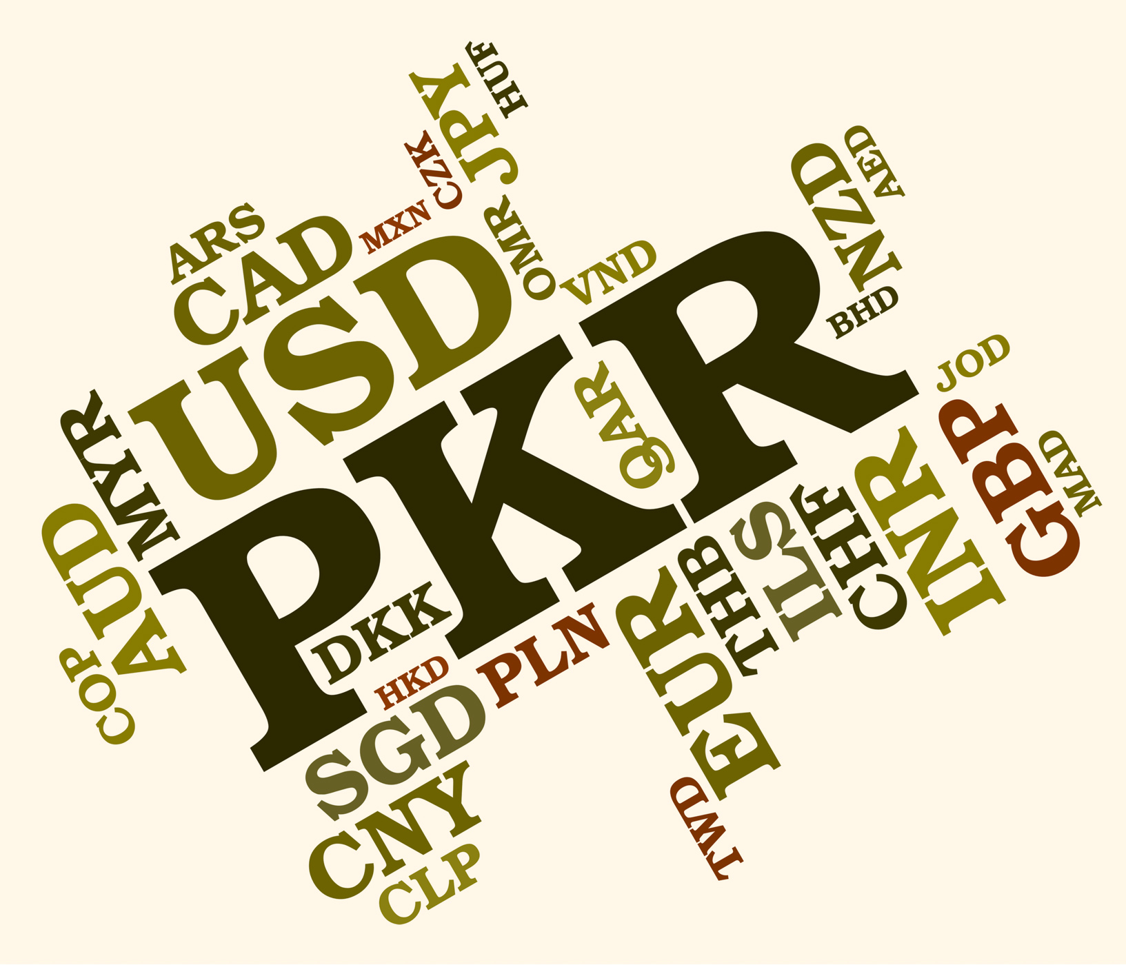Pkr currency shows pakistan rupee and banknotes photo