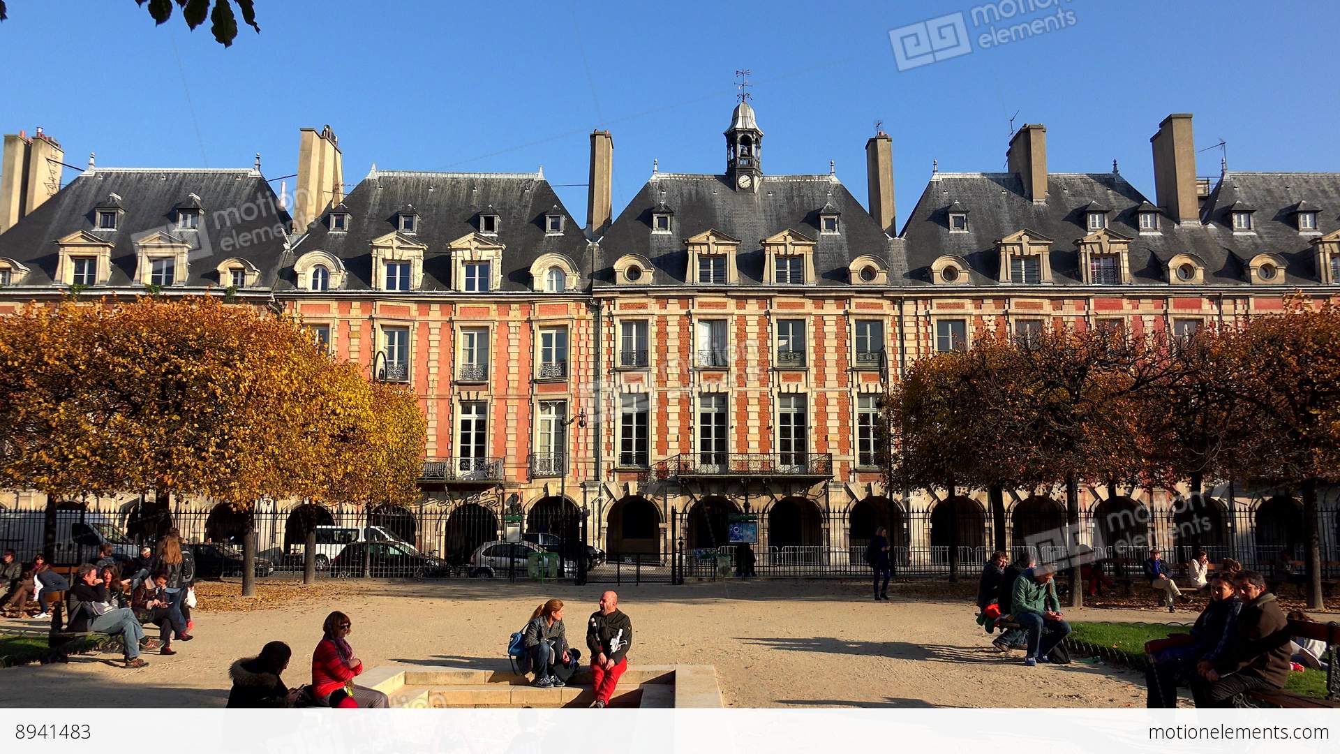 Place Des Vosges In Paris. France. 4K Stock video footage | 8941483