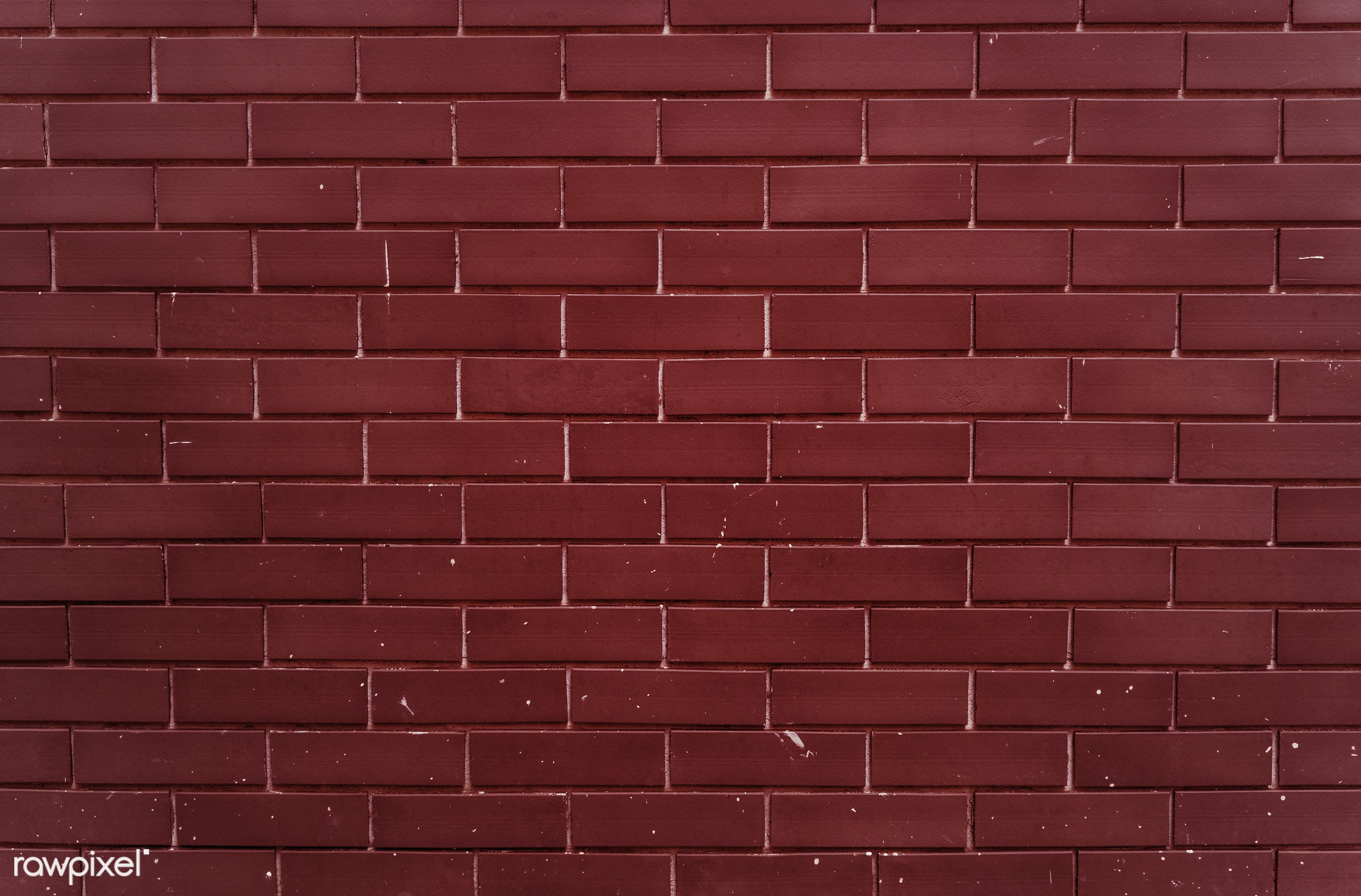 Plain bright red brick wall