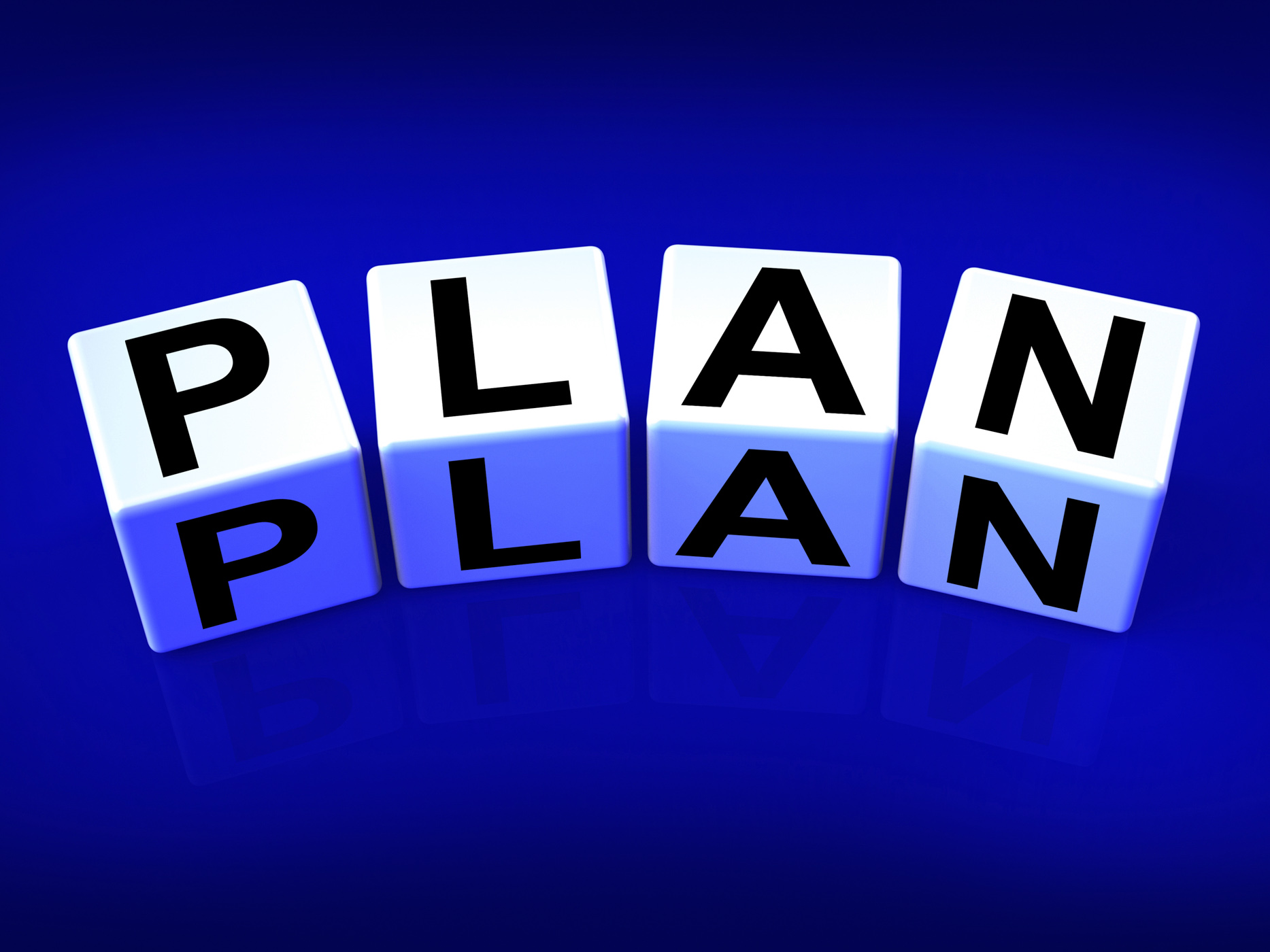 Plan blocks mean targets strategies and plans photo