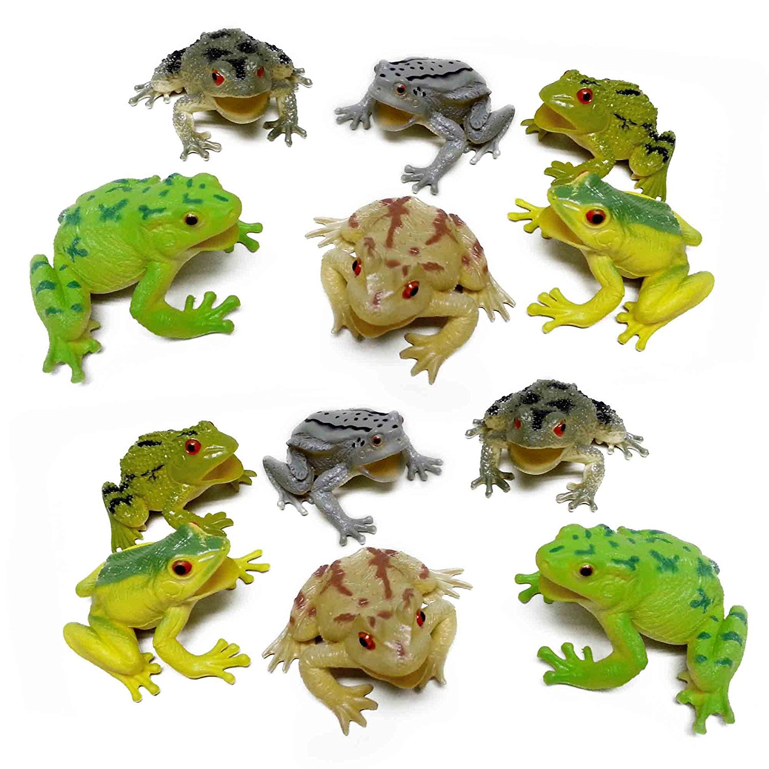 Amazon.com: Fun Central AZ916 12 pieces 3 Inch Toy Frogs Figure Fun ...