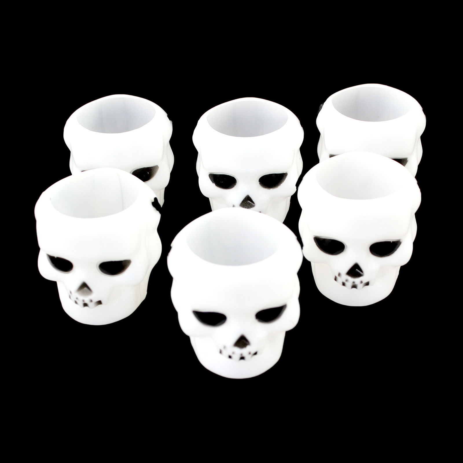 Mini White Plastic Skeleton Skull Candy Trick or Treat Halloween ...
