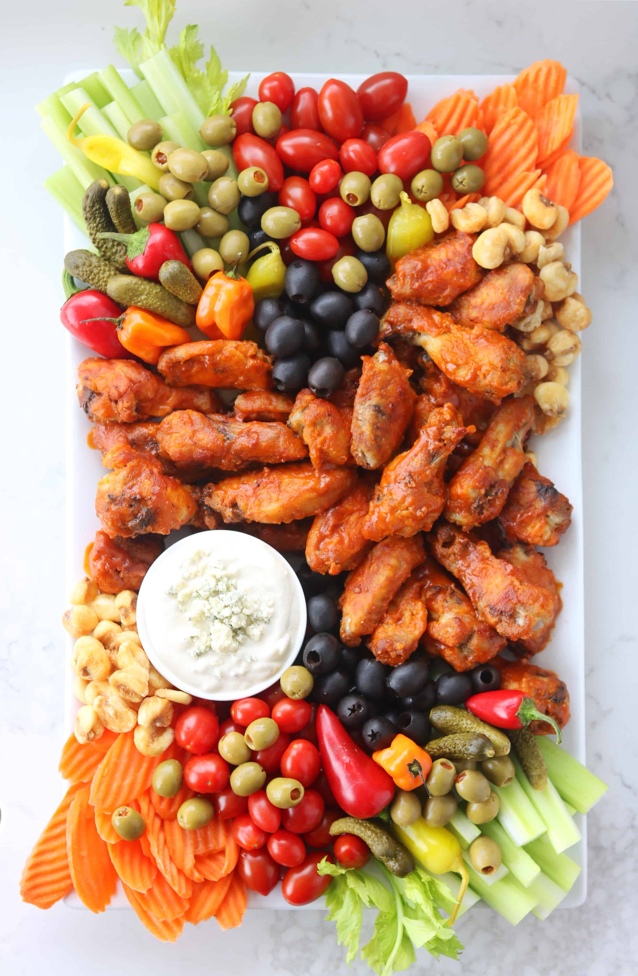 Wings Platter with Clean Blue Cheese Dressing | Clean Eats & Treats
