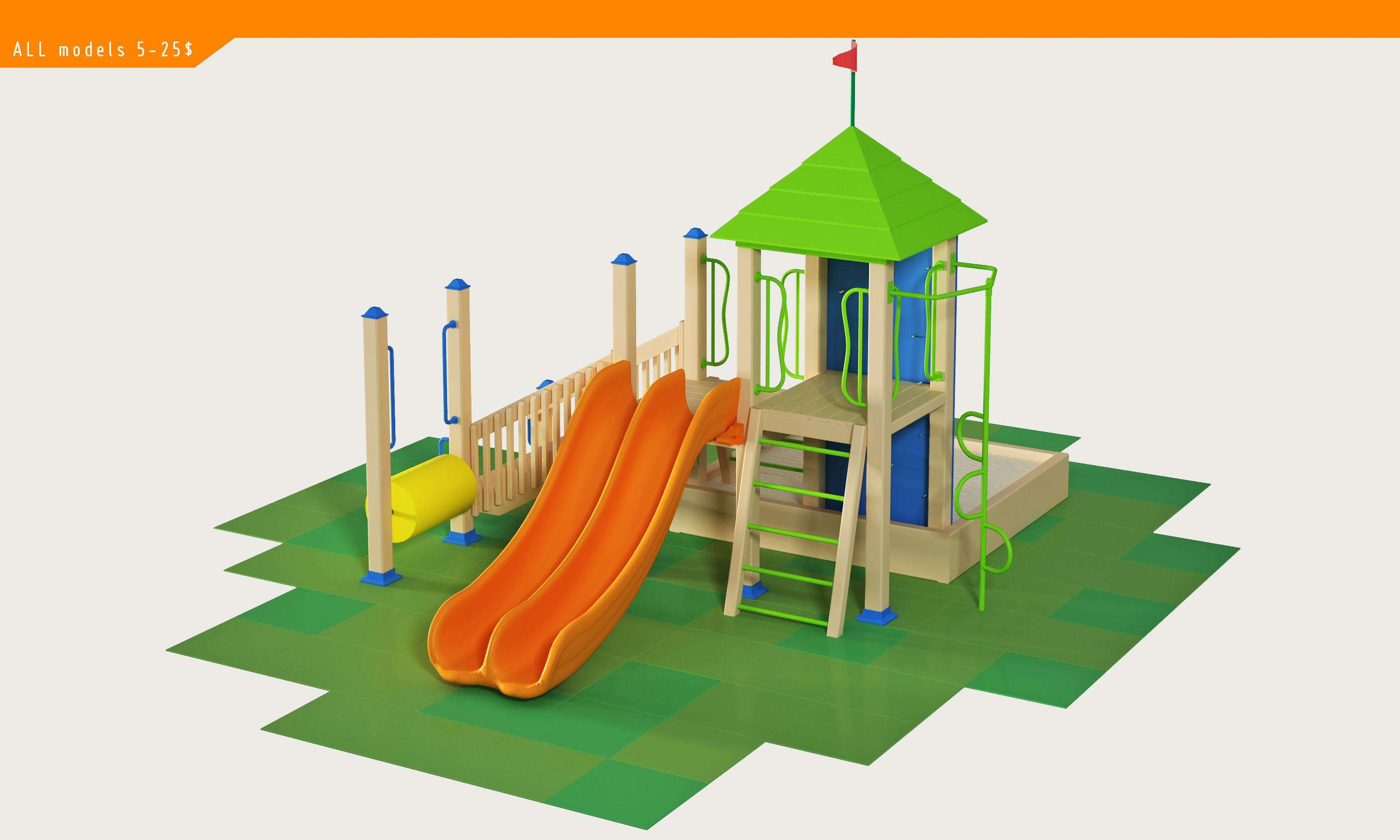 playground slide 3D | CGTrader