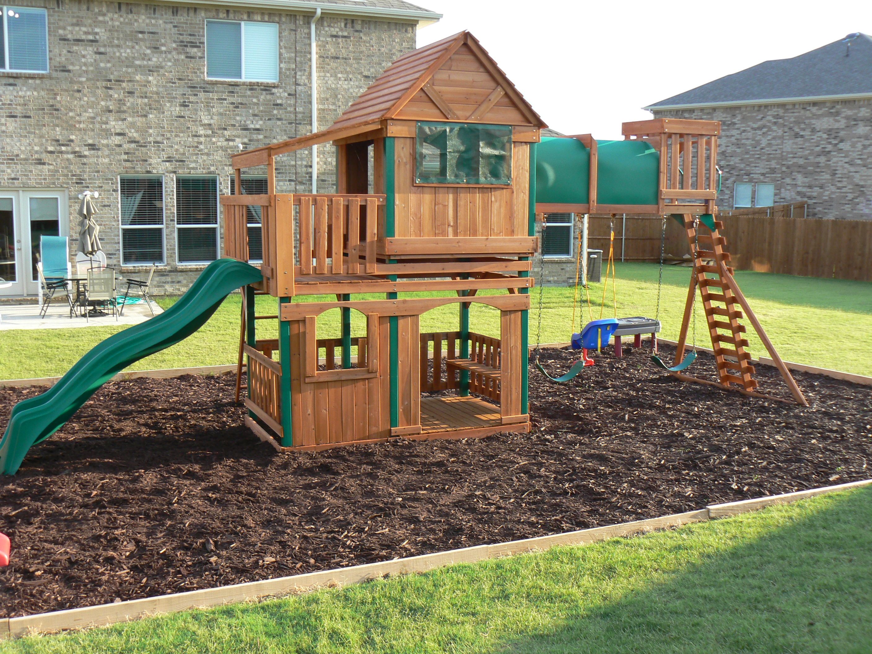 step by step how to border a playground area | Backyard Bliss ...