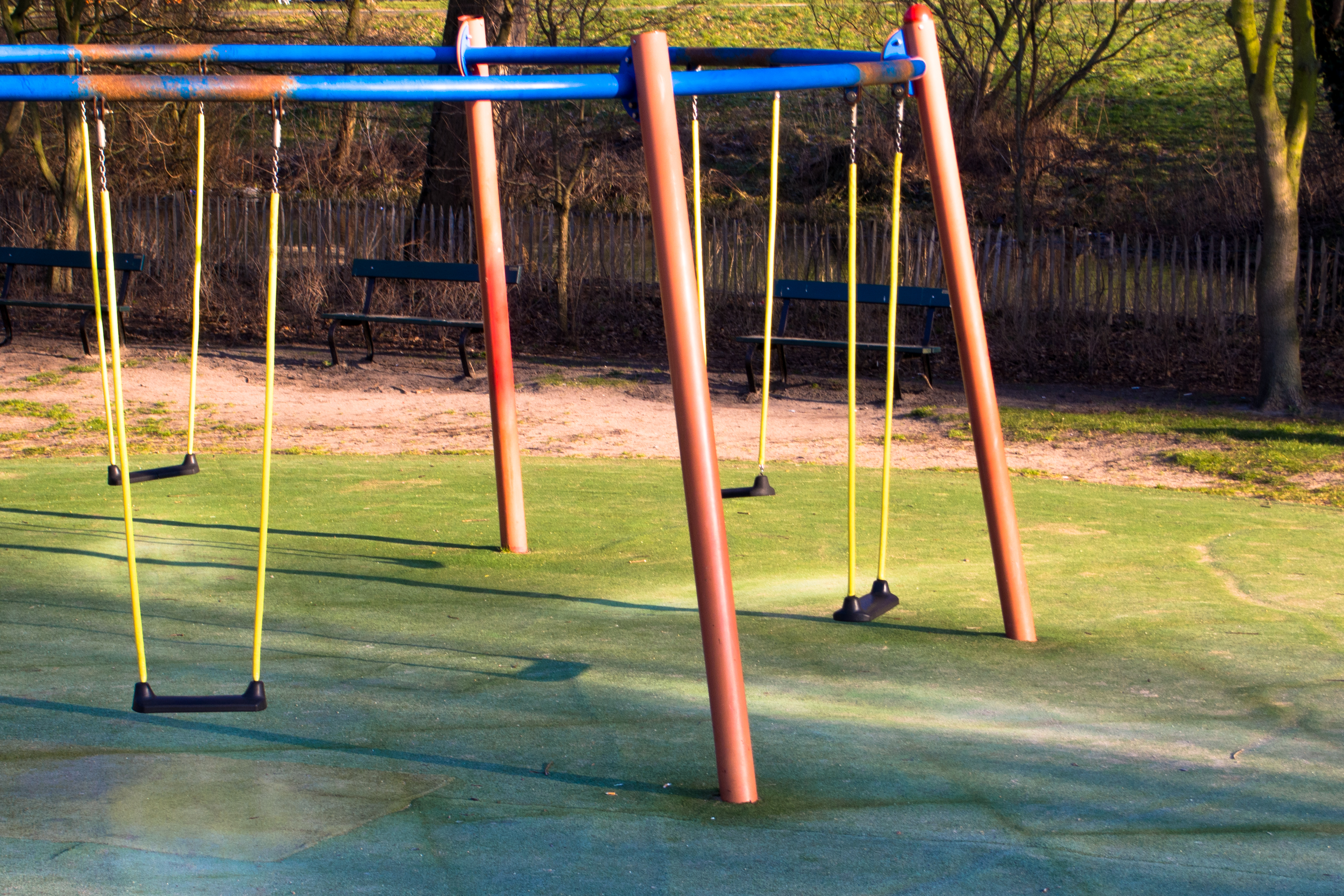 Playground swing set, Recreation, Outdoor, Park, Plastic, HQ Photo