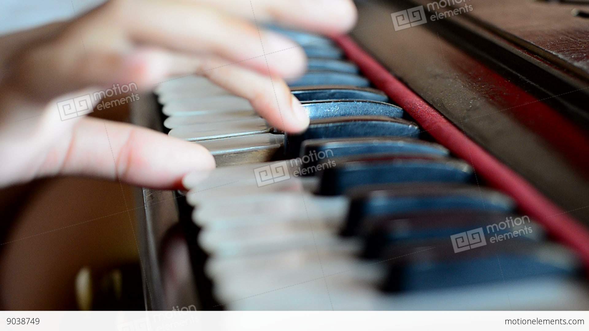 Close Shot Of A Indian Musical Instrument Harmonium Playing Stock ...
