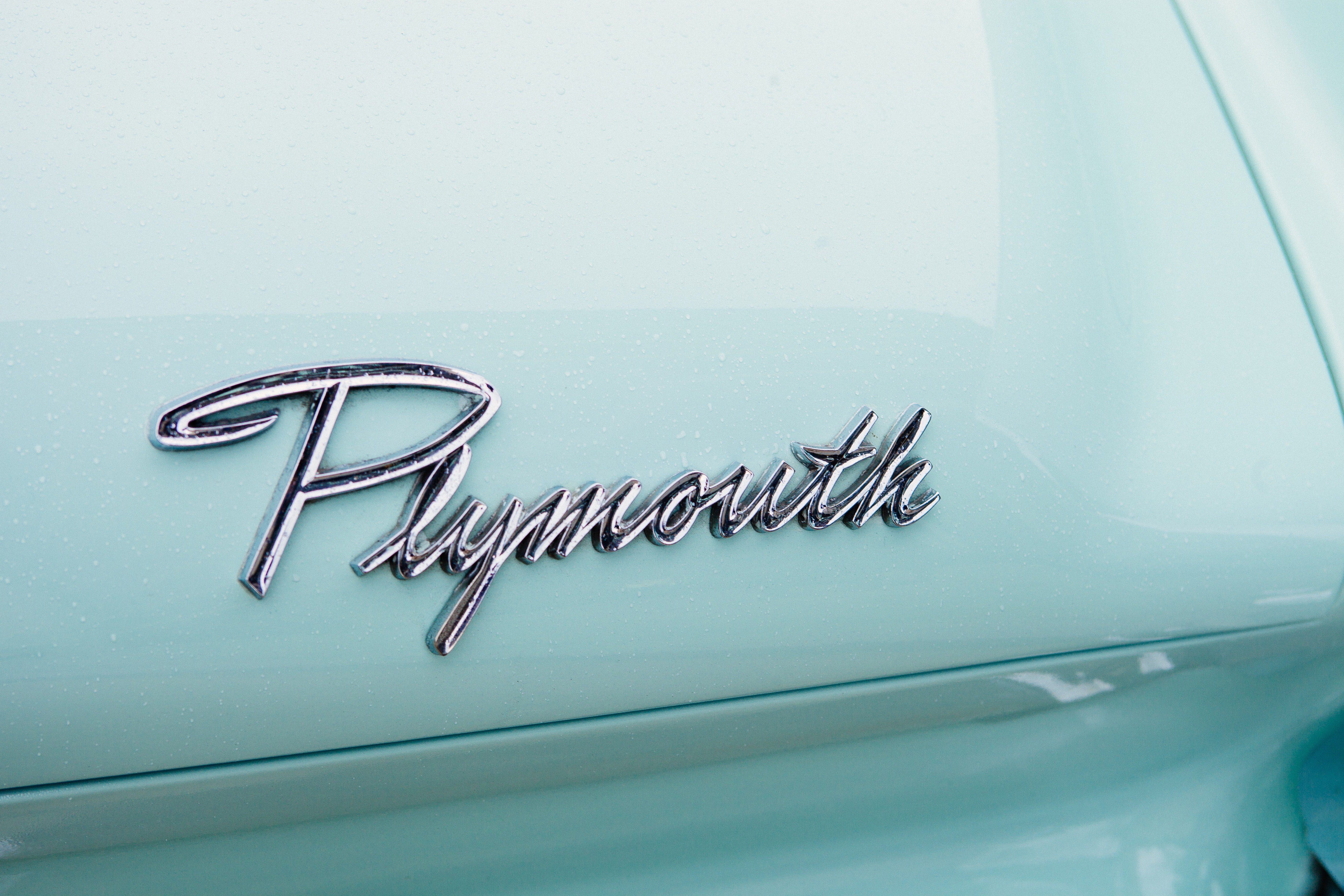 Plymouth white vintage automobile photo