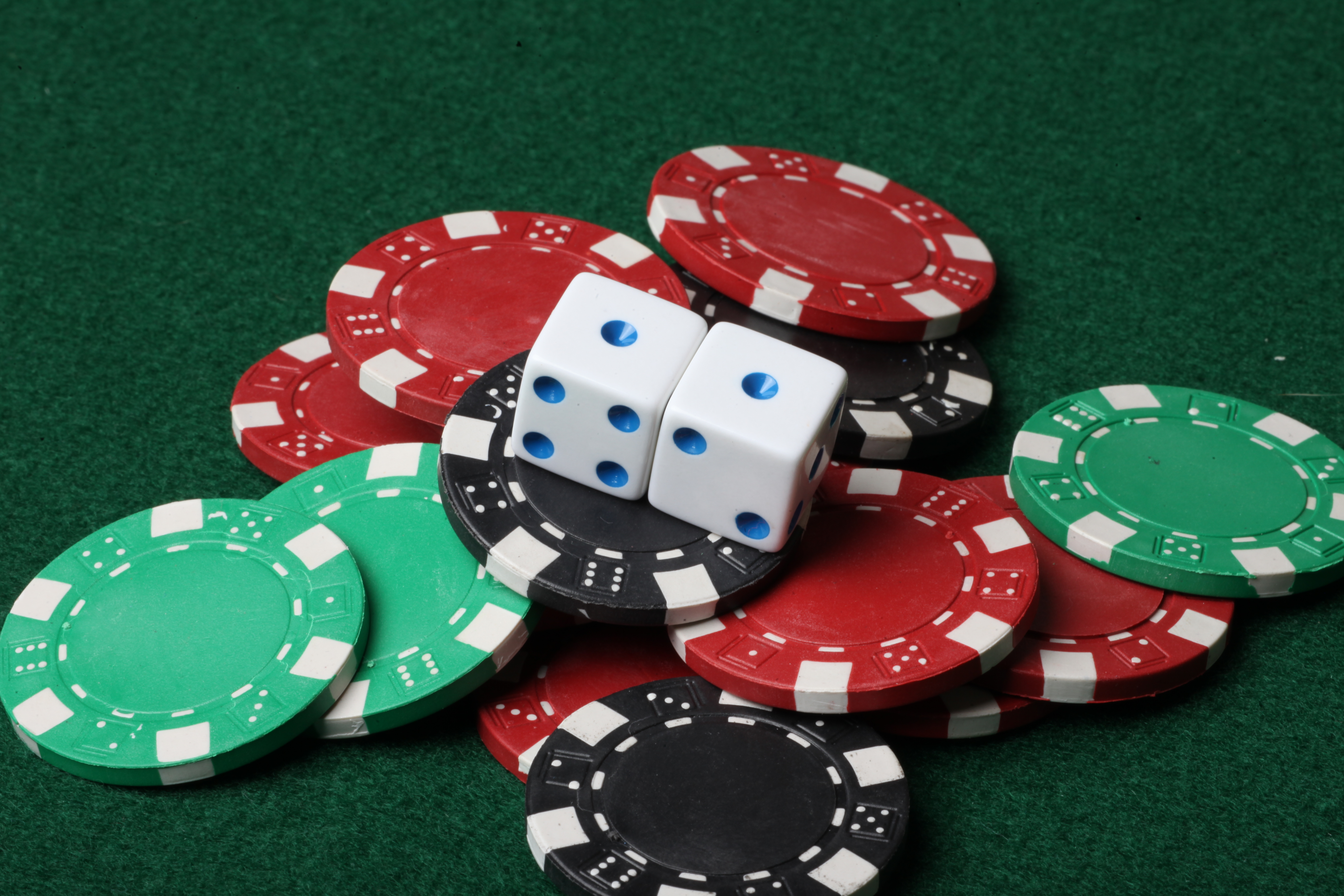 Poker chips and dice photo