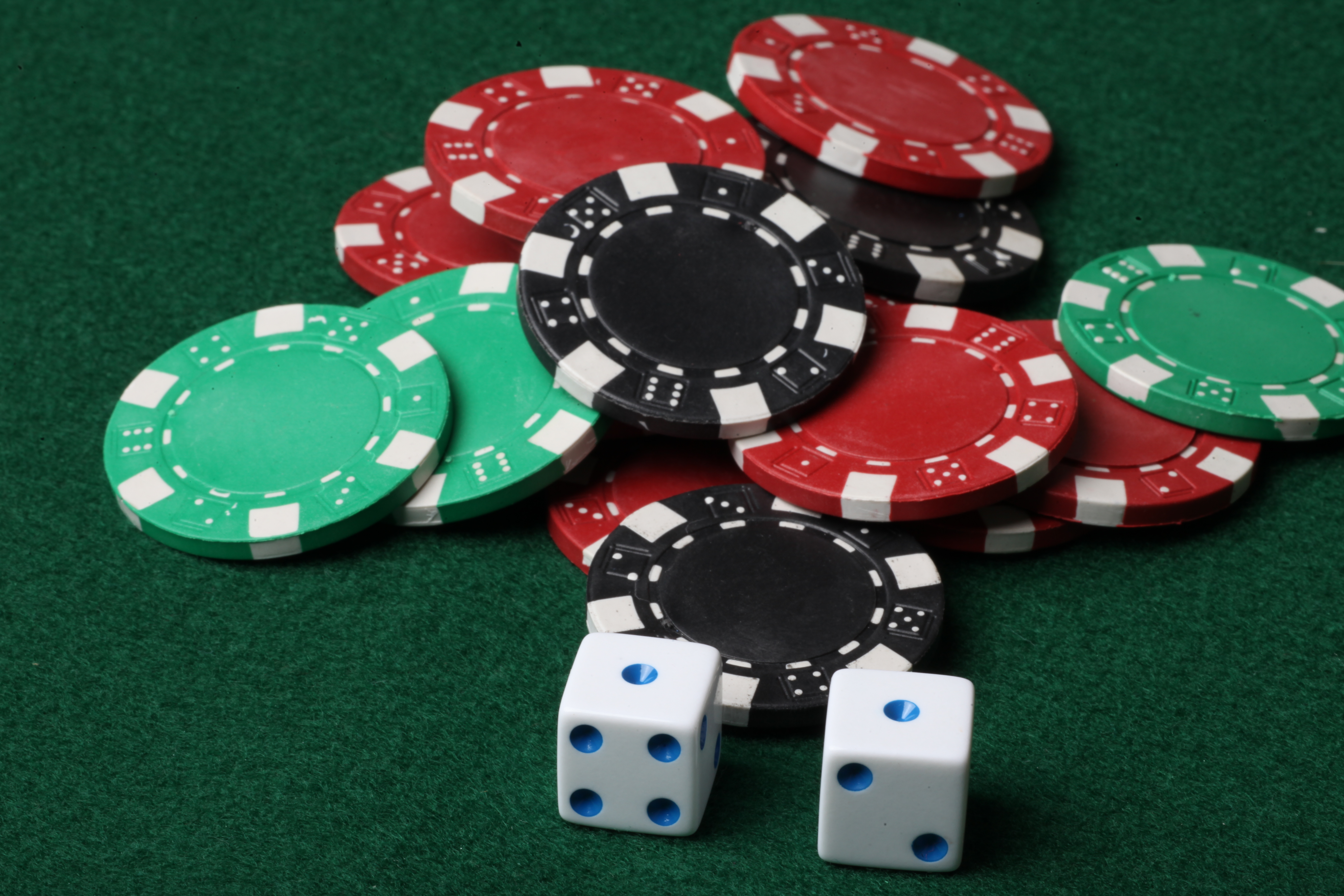 Poker chips and dice photo