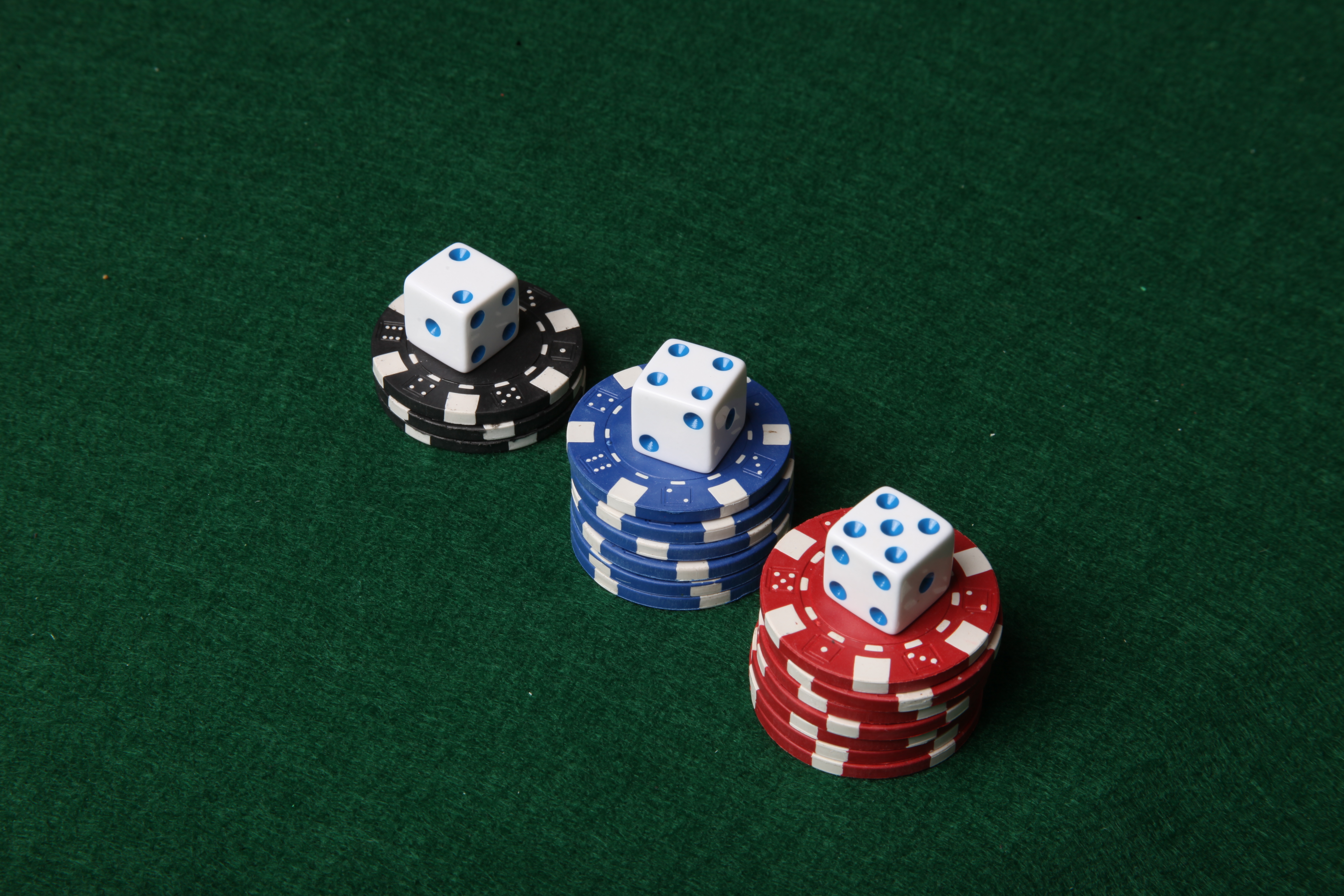 Poker chips and dice. photo