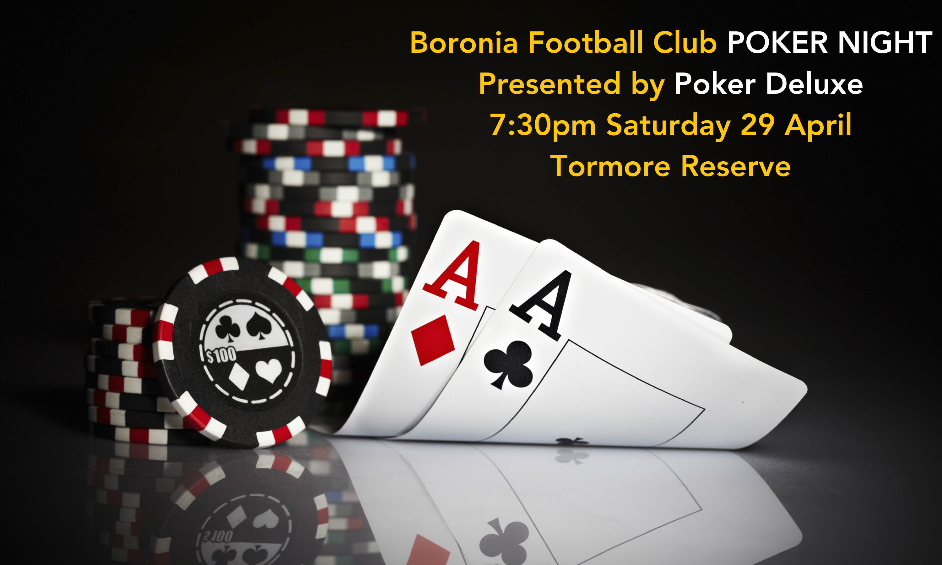 Poker Night – Saturday 29 April | BORONIA HAWKS FOOTBALL & NETBALL CLUB