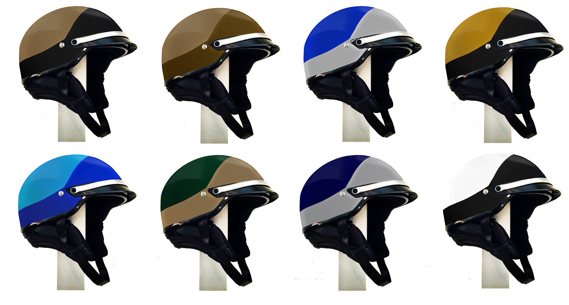 1/2 Shell - Two Color Motorcycle Helmet | Police Equipment Worldwide