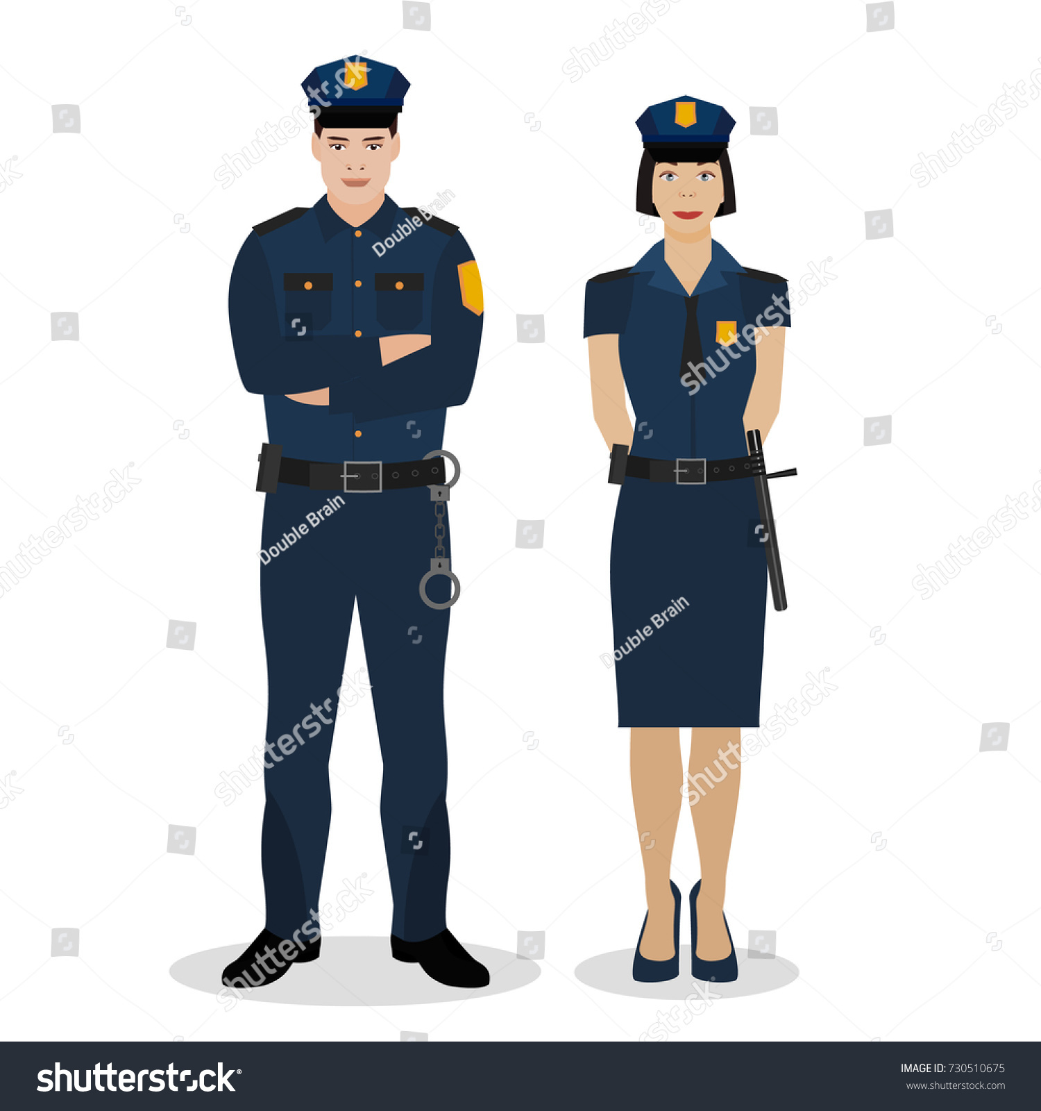Police Offiders Uniform Vector Illustration Flat Stock Vector HD ...