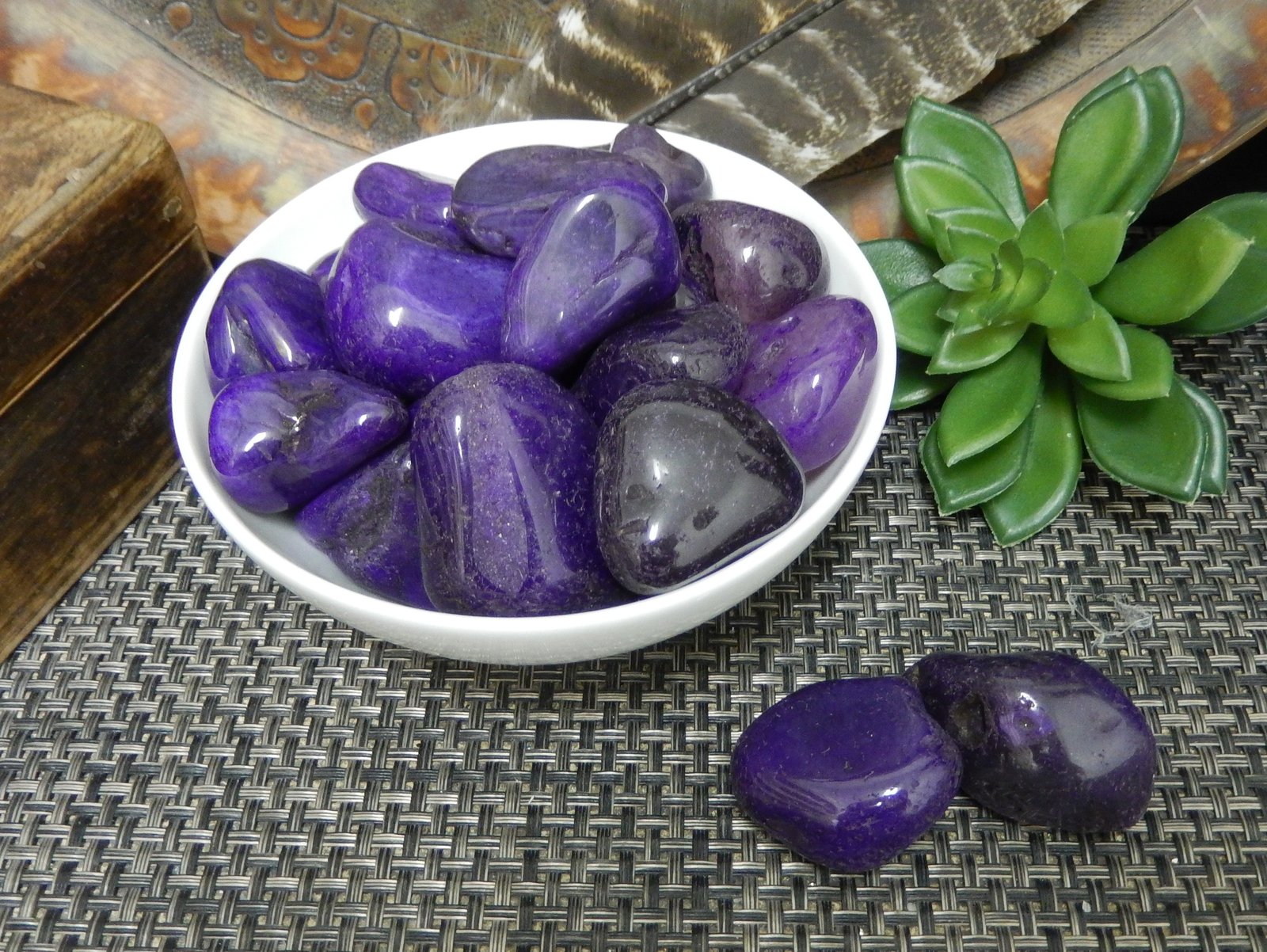 1 lb Purple Dyed Agate Tumbled Gemstones - Polished Stones - Jewelry ...