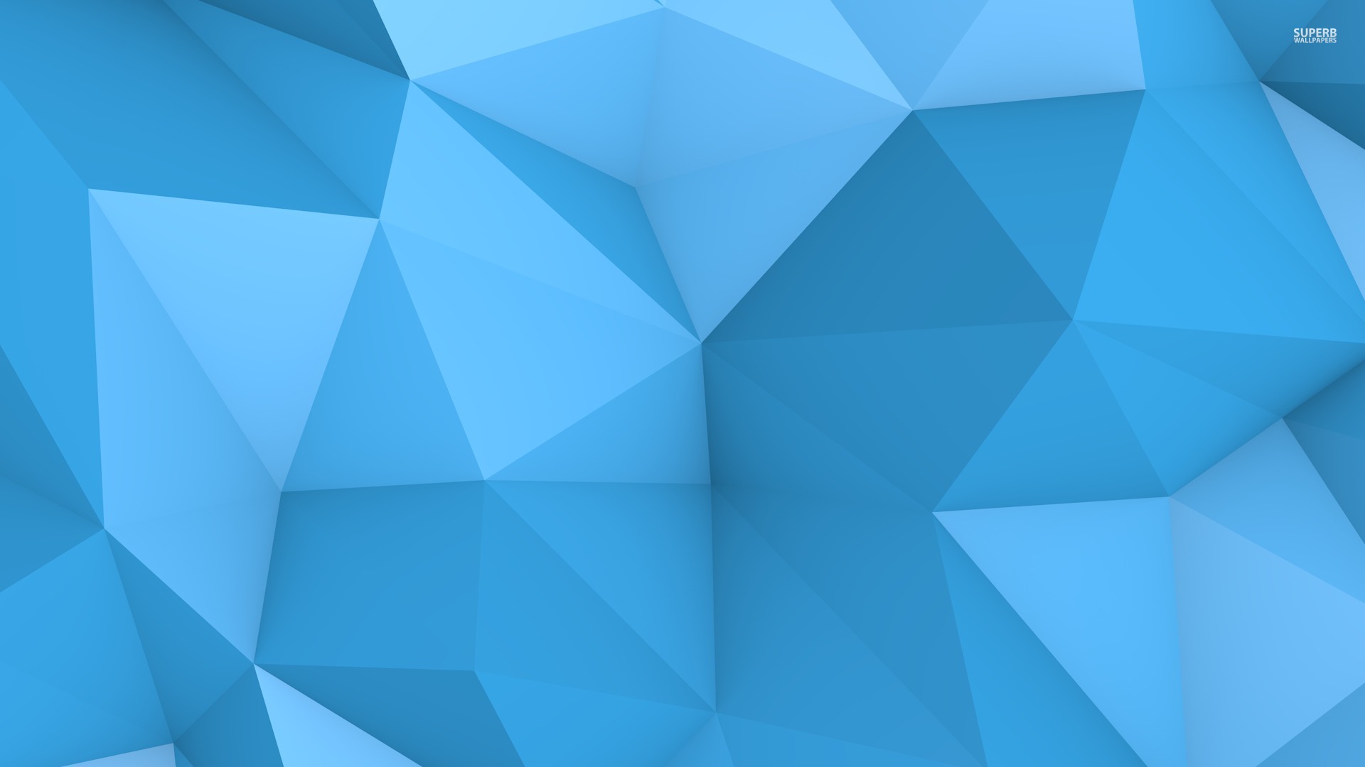 Group of Abstract Blue Polygon Art