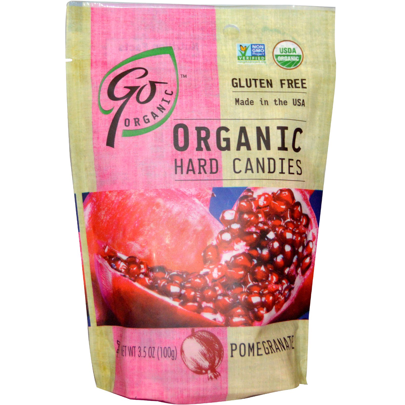 Go Organic, Organic Hard Candies, Pomegranate, 3.5 oz (100 g ...