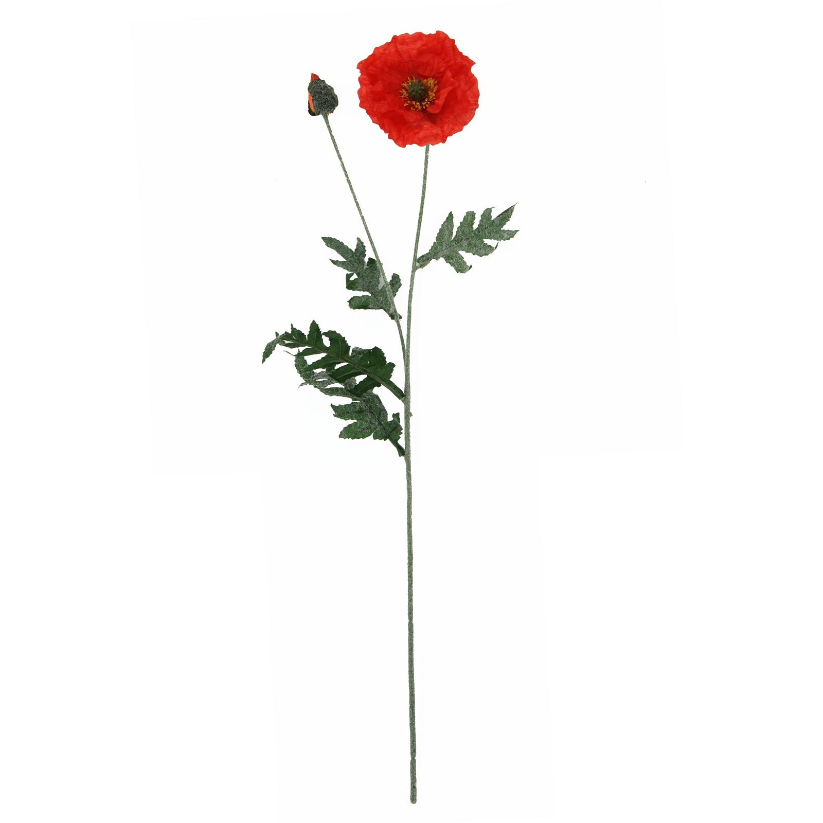 2 Head Large Artificial Poppy Flowers Spray Stem Red 160106011-3 | eBay