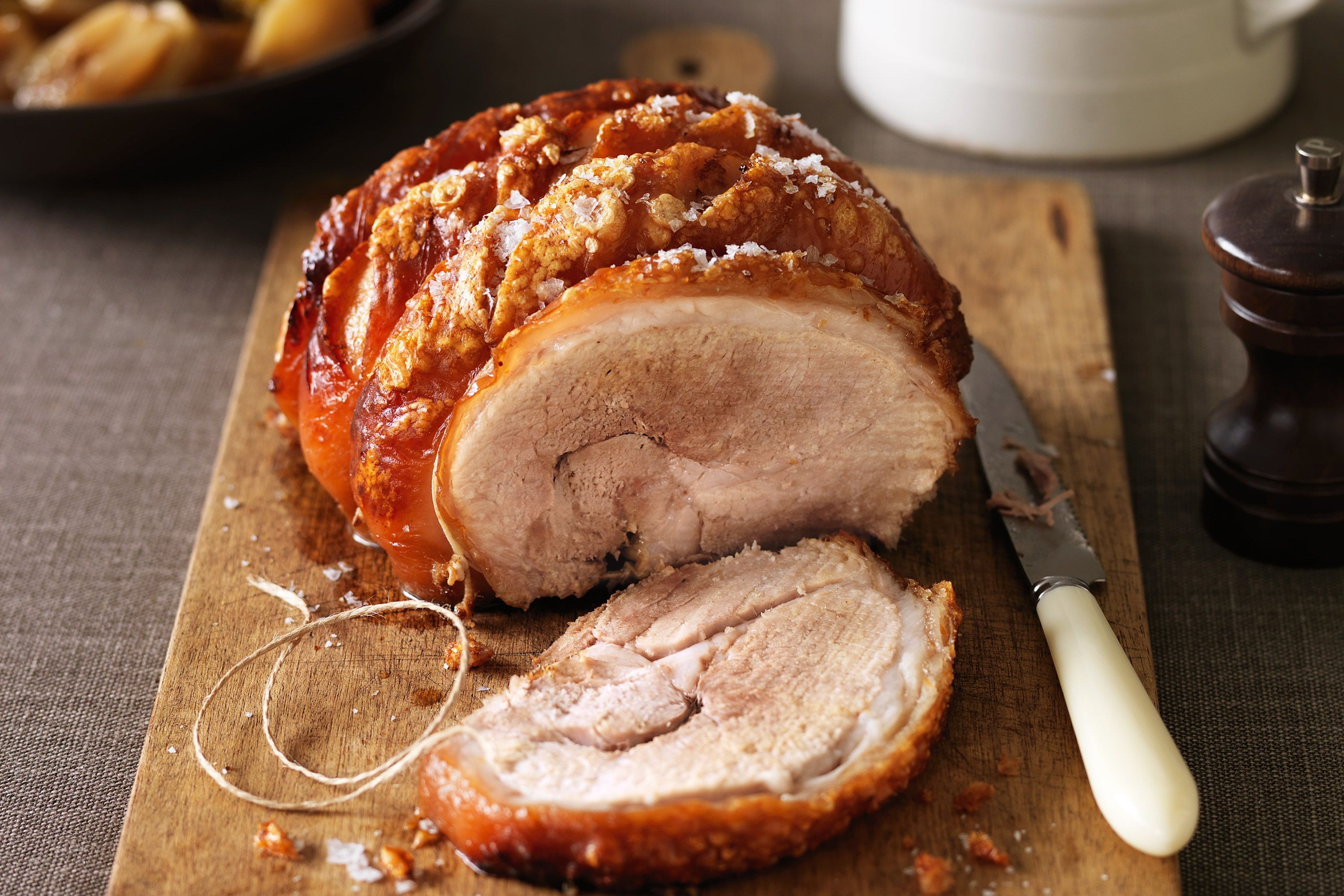 Roast pork with apples and cider