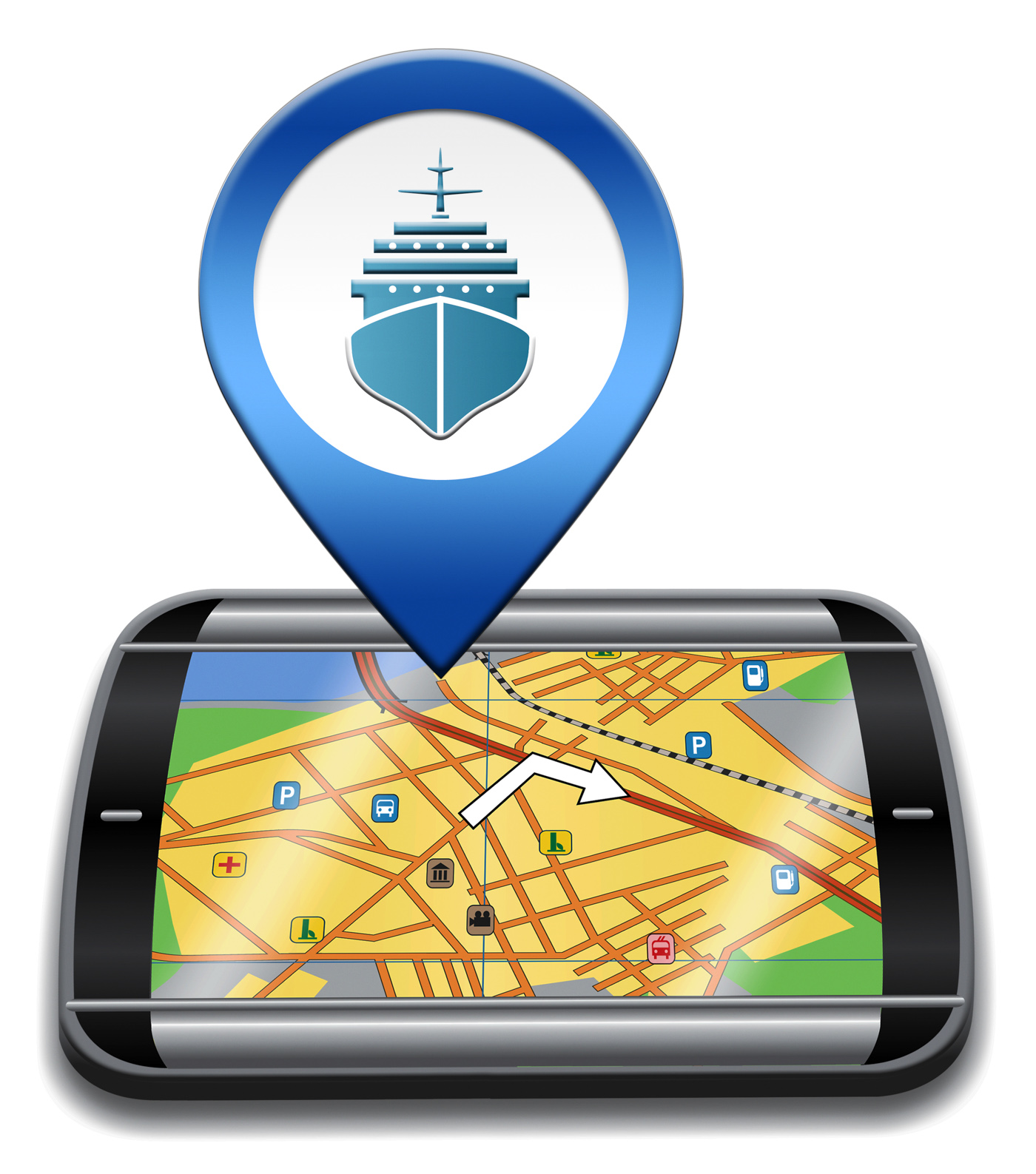 Port location represents cruise liner 3d illustration photo
