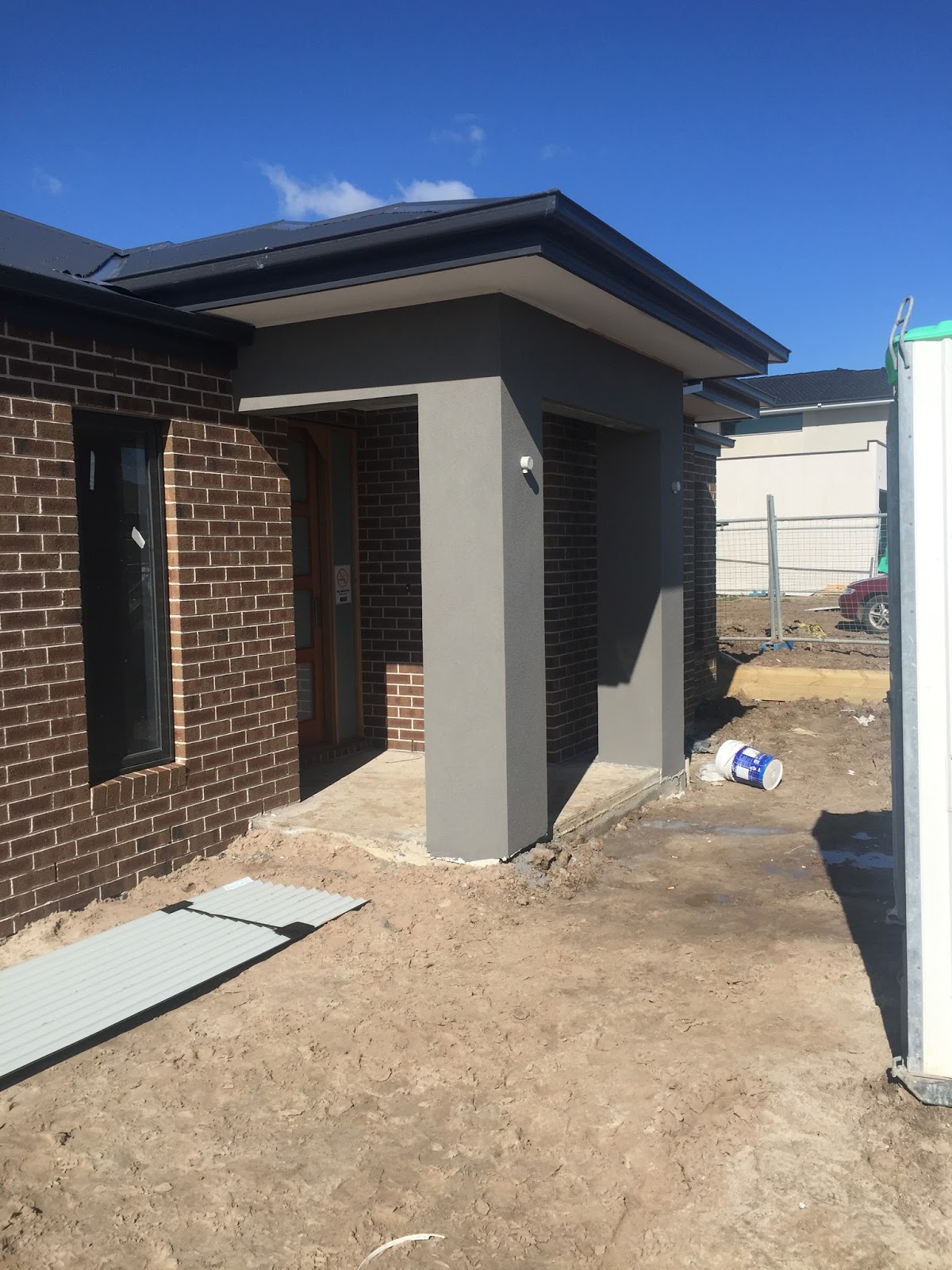 Dunedin 29 - Our First Home: Portico/Pillar render painted