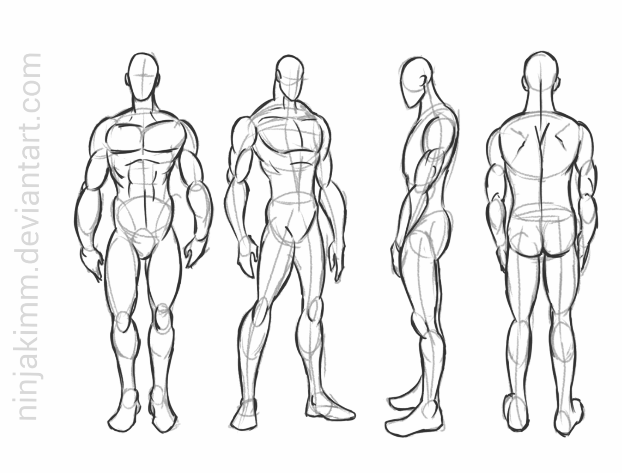 male standing pose (commission sketch) by ninjakimm on DeviantArt