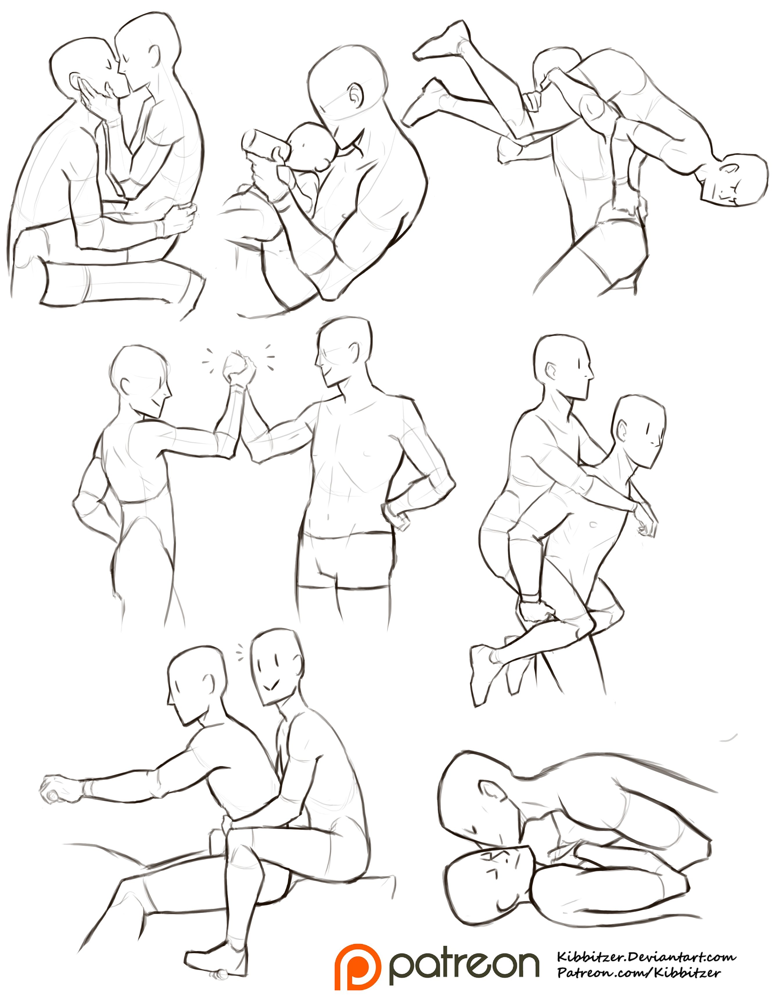 Interacting Characters reference sheet | Character reference, Pose ...