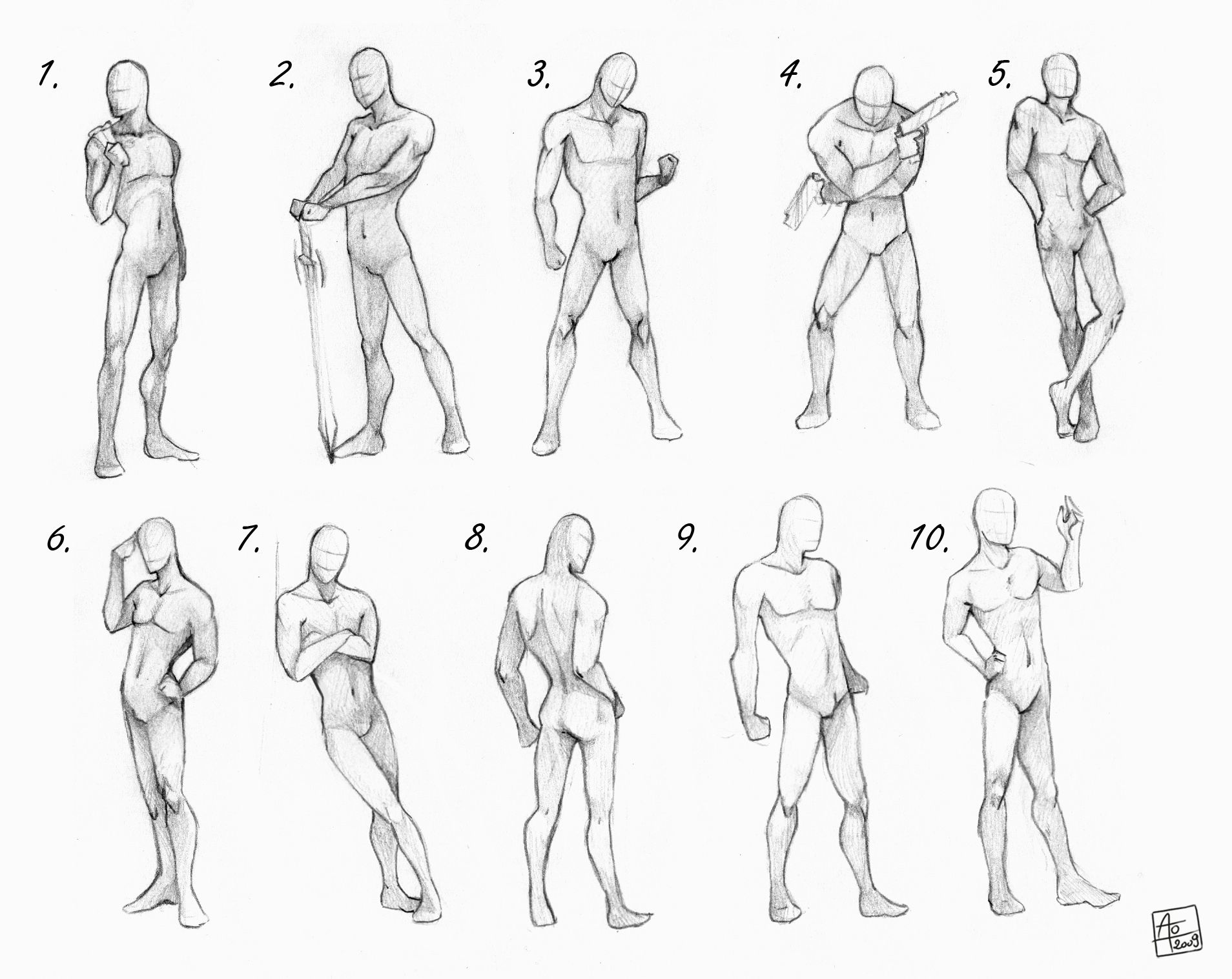 Photos: Male Pose Sketches, - DRAWING ART GALLERY