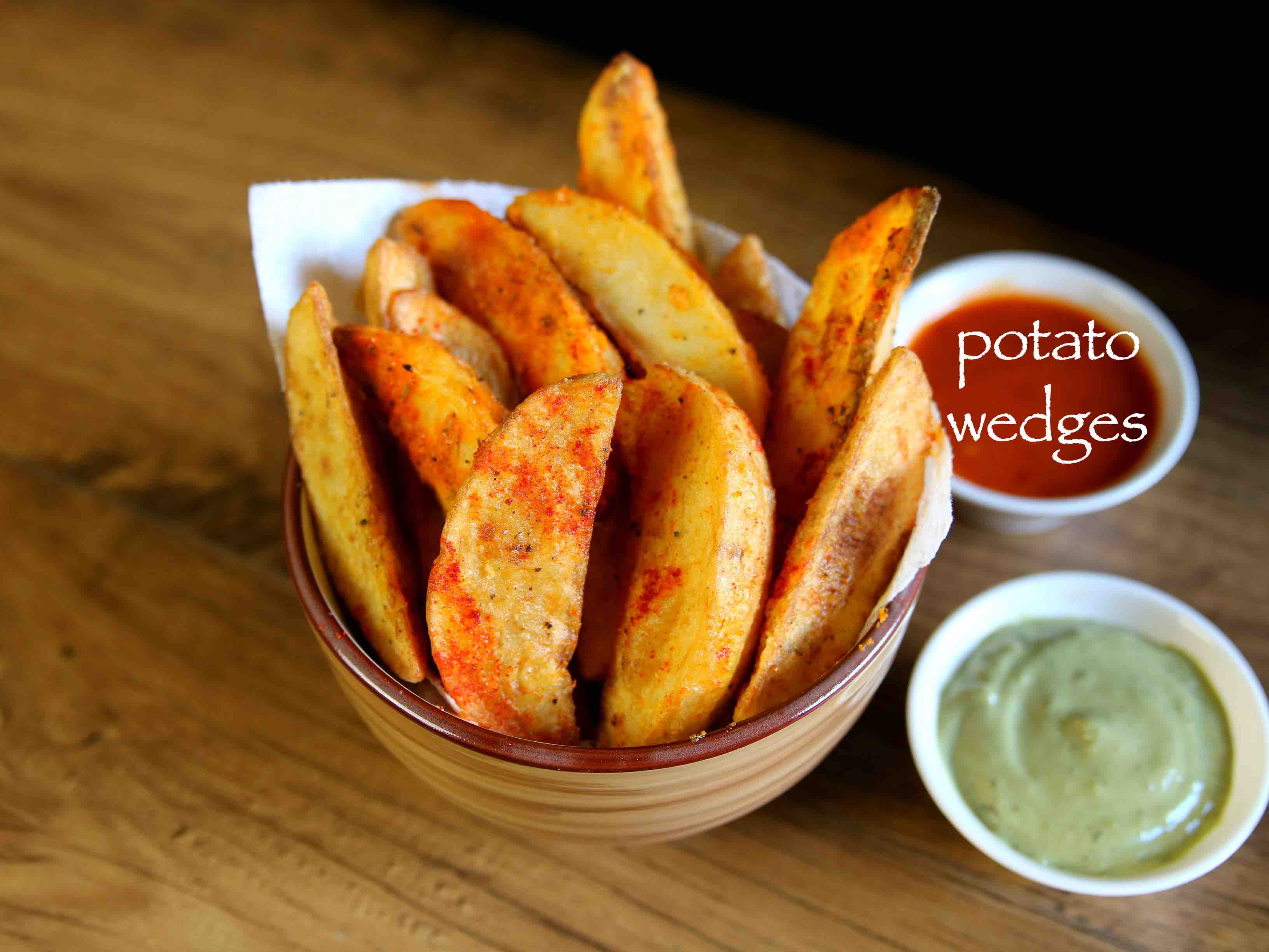 potato wedges recipe | deep fried & baked potato wedges