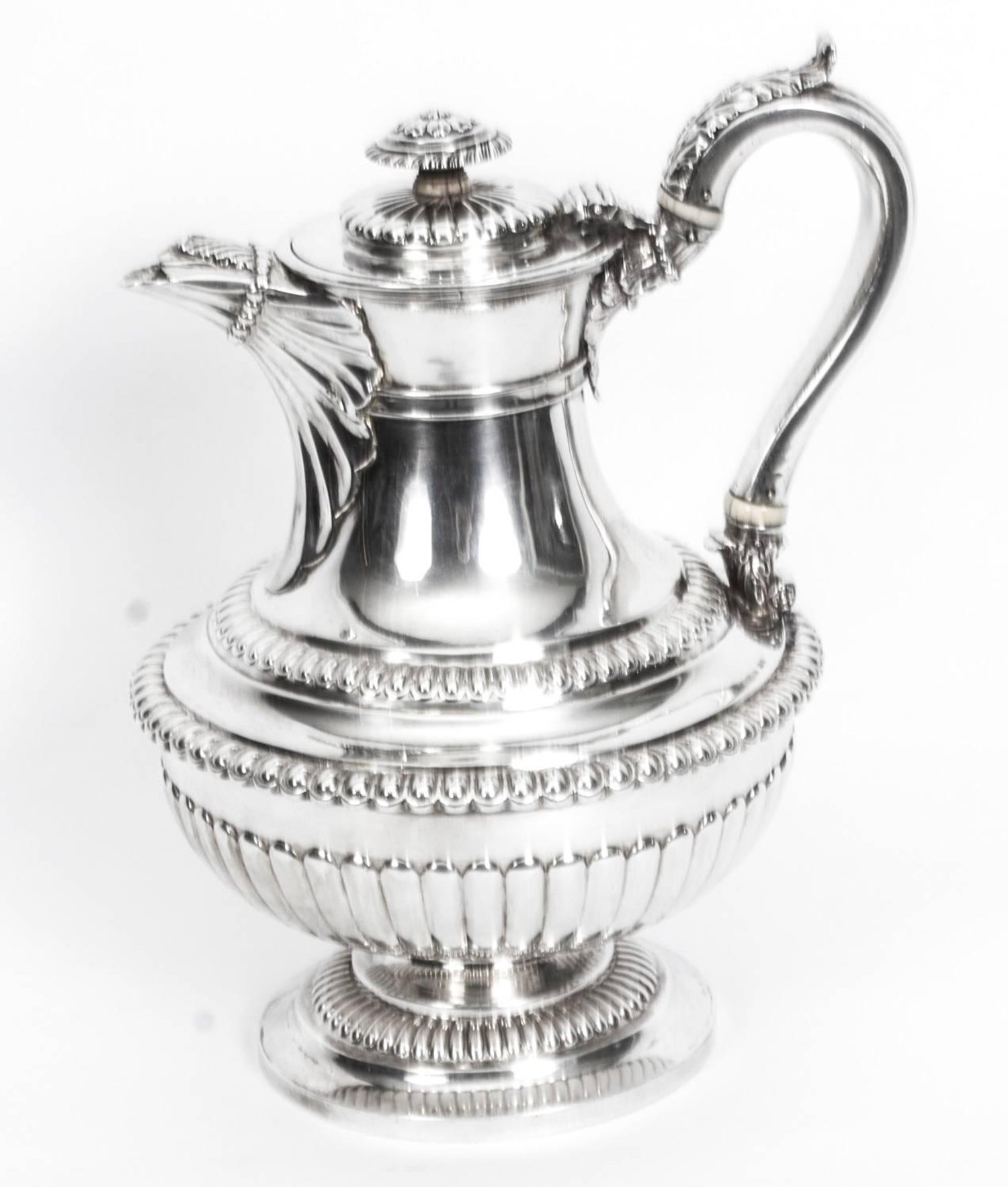Antique Sterling Silver Ewer Jug Coffee Pot Emes and Barnard, 1818 ...