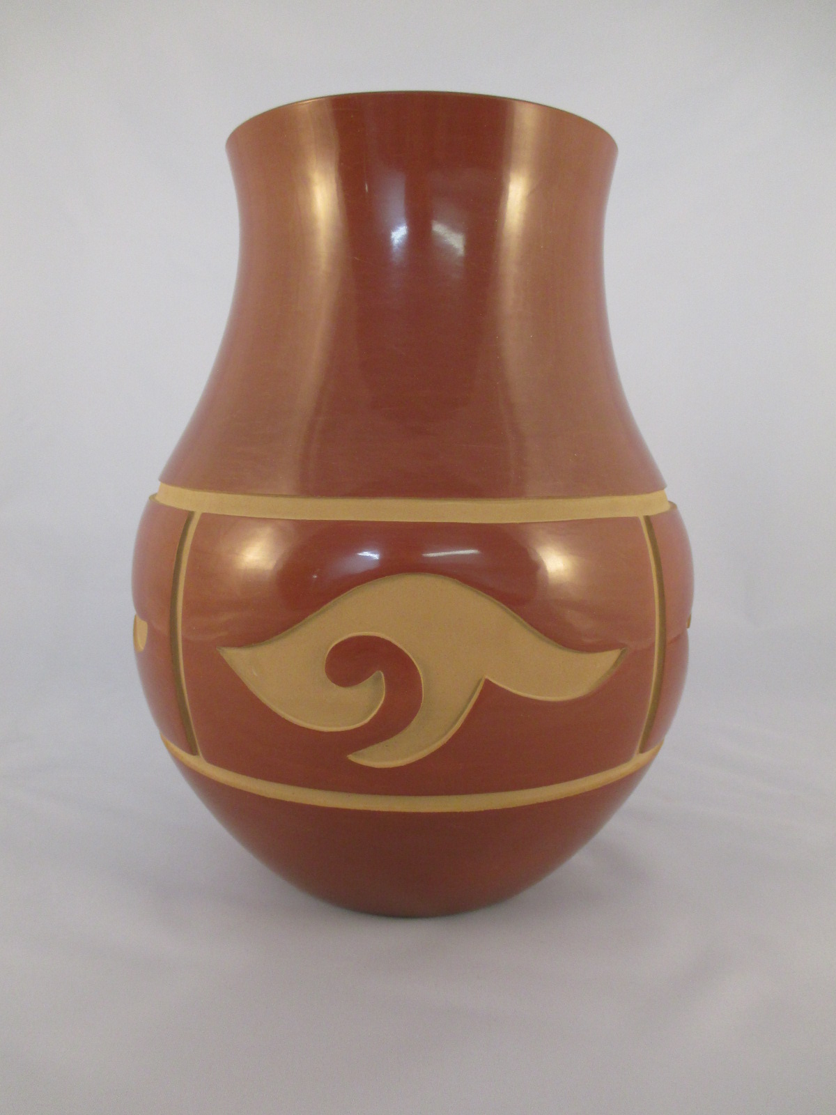 Red Santa Clara Pueblo Pottery Jar - Daryl Whitegeese Pottery