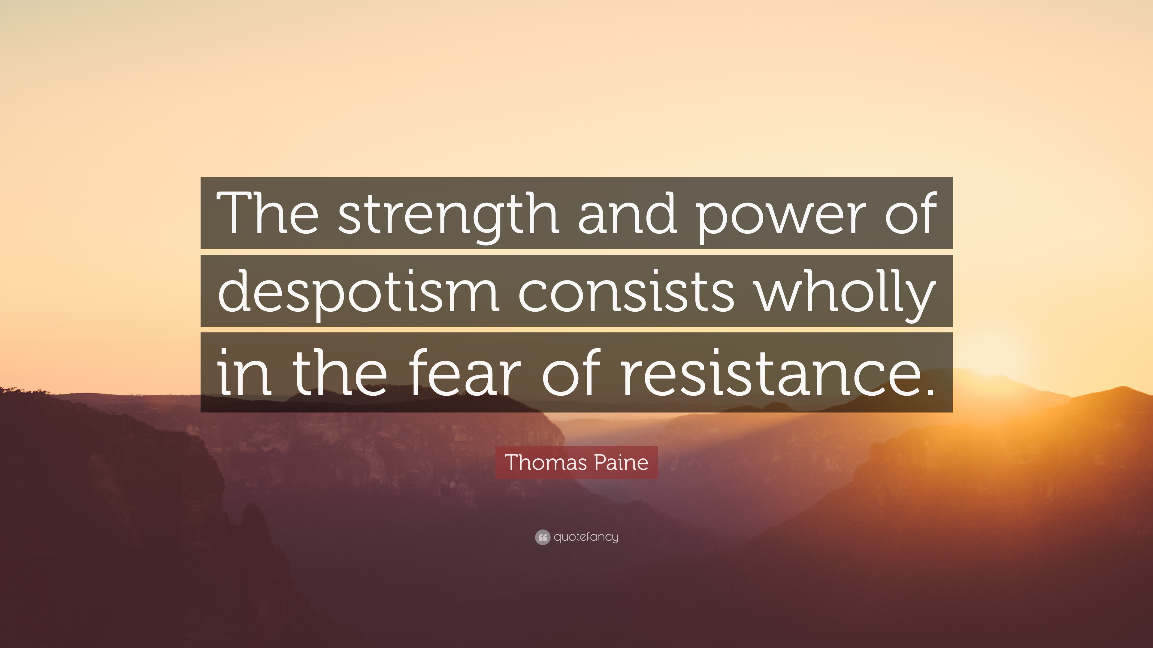 Thomas Paine Quote: “The strength and power of despotism consists ...