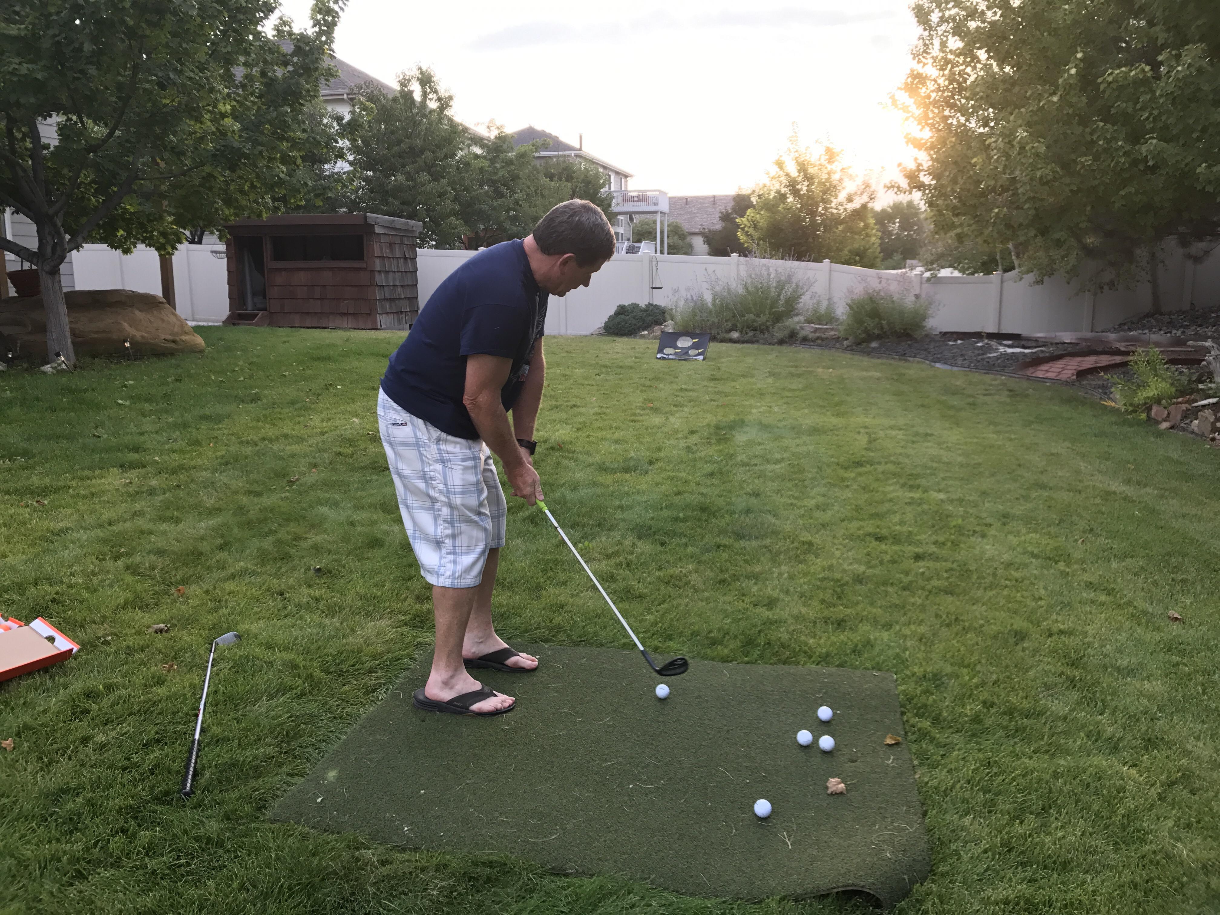 Backyard practice session! : golf